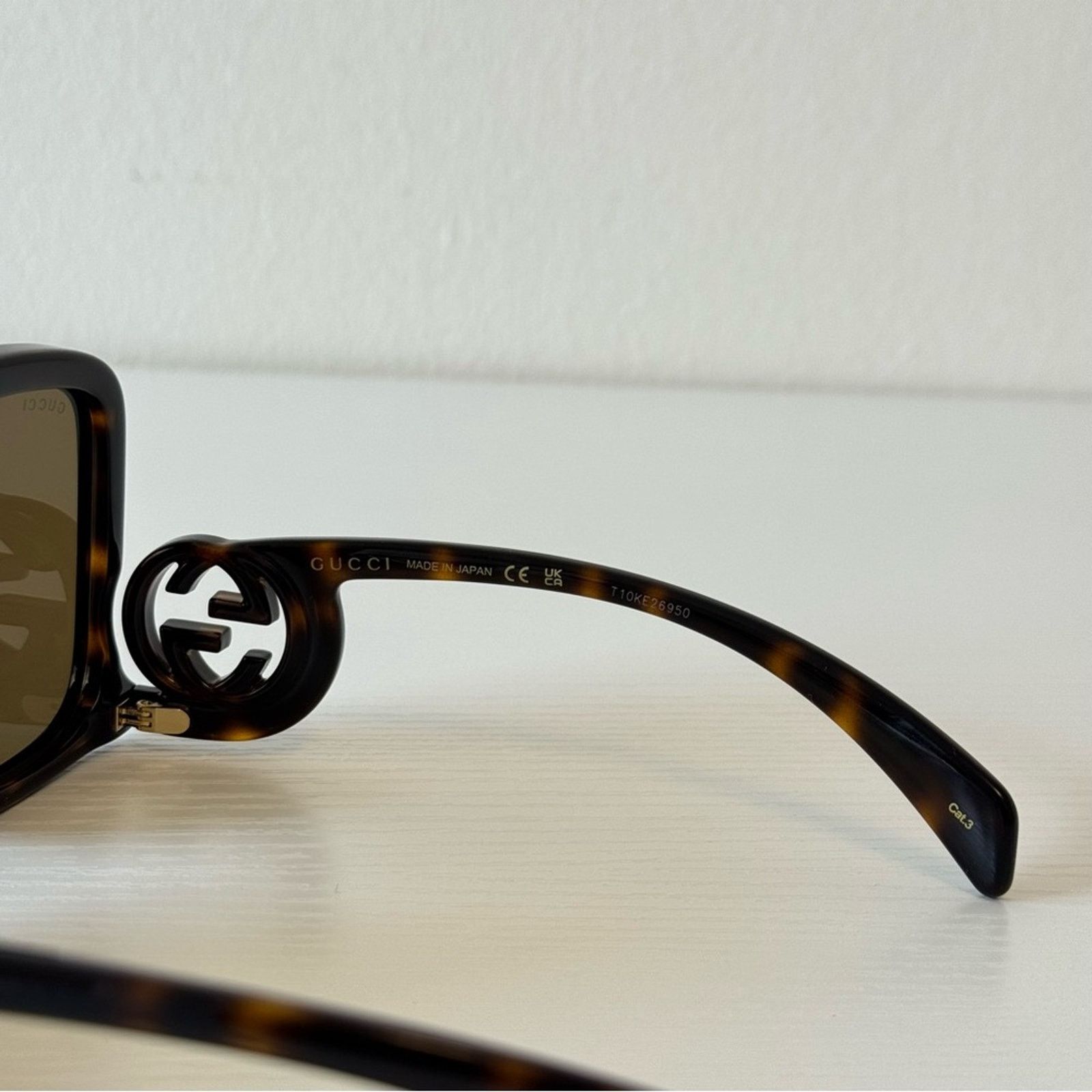 Gucci New! Gucci Tortoise Shell Sunglasses GG1326S 007, Authentic Size ONE SIZE - 5 Thumbnail