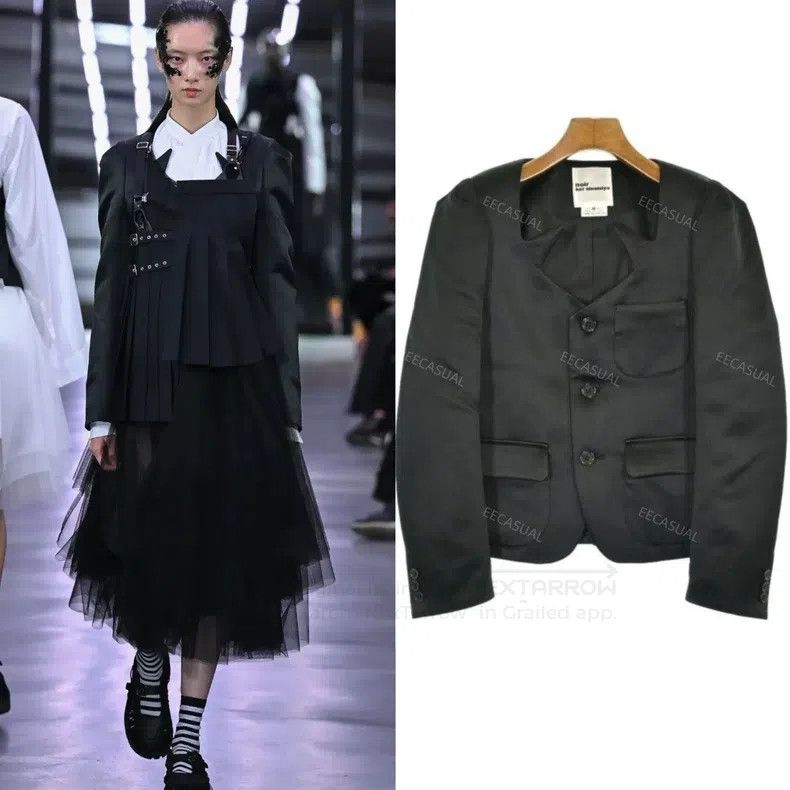 Comme des Garcons Comme Des Garcons Black Spiked Collar Glossy Jacket Size XS / US 0-2 / IT 36-38 - 1 Thumbnail