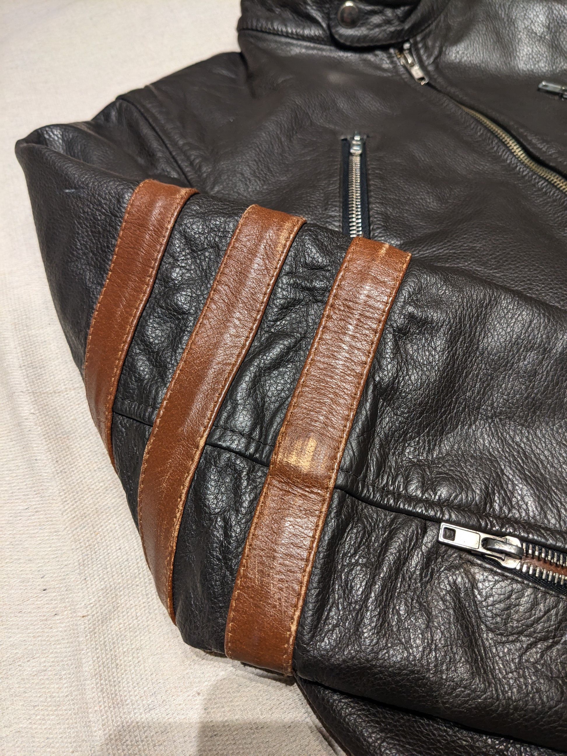 Other Vintage Leather Cafe Racer Moto Jacket men's S/ M Size US S / EU 44-46 / 1 - 4 Thumbnail