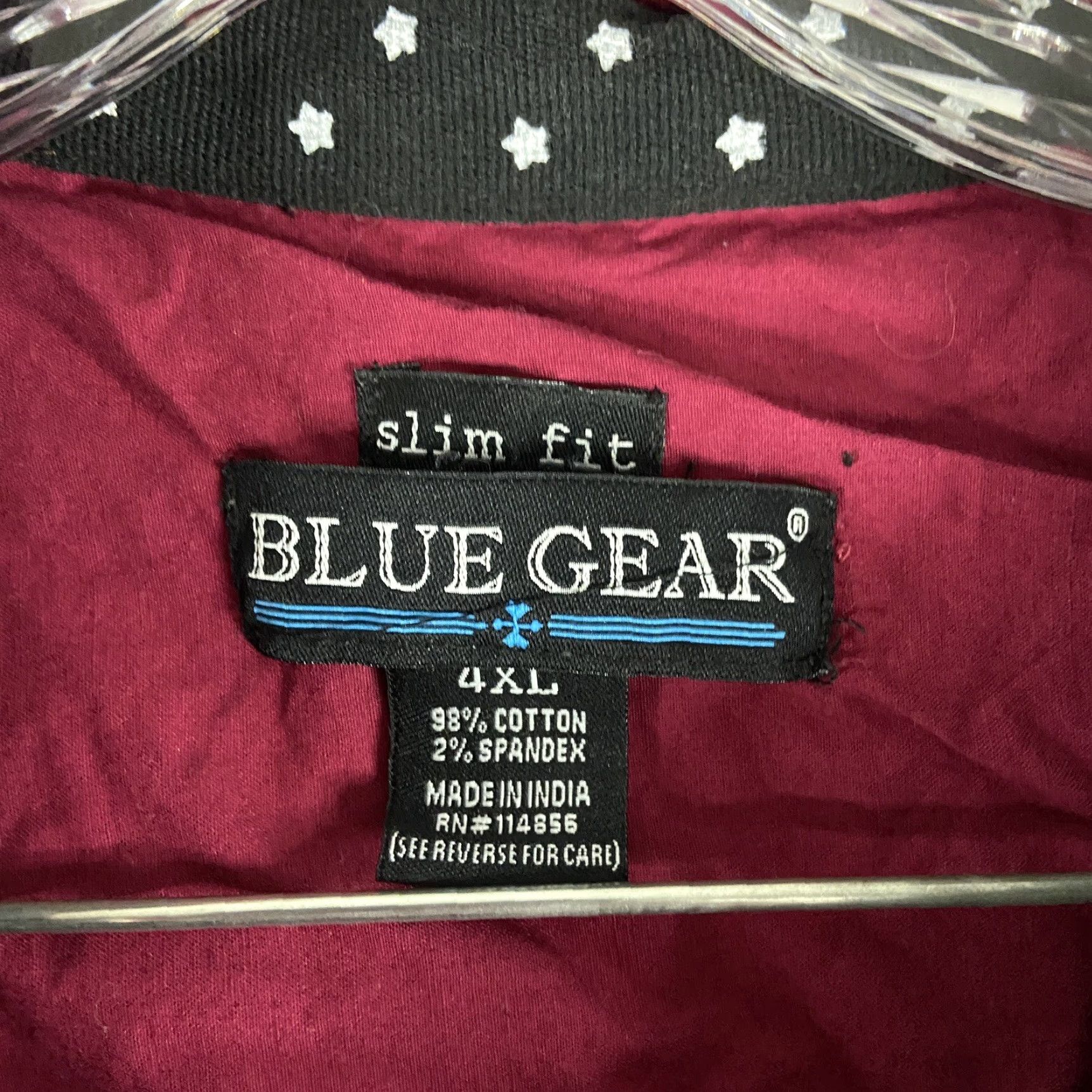 Vintage VINTAGE Blue Gear Red Stars Button Up Short Sleeve Men’s 4XL Size US 39 - 6 Thumbnail