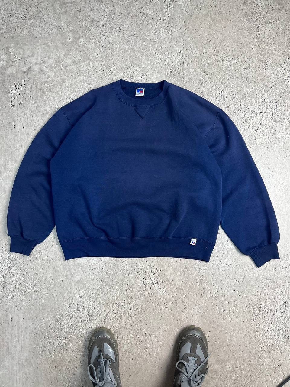Russell Athletic × Vintage Vintage boxy Russel Athletic ZIP UP Hoodie Navy 90s Size US XL / EU 56 / 4 - 1 Thumbnail