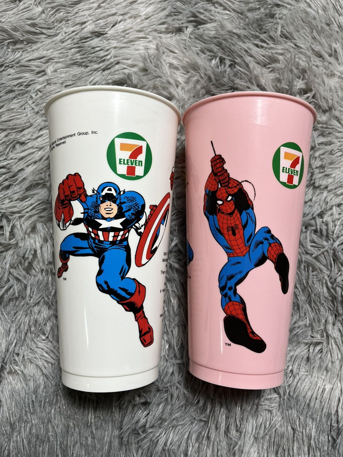 Marvel Comics Vtg Cartoon Marvel 1988 SpidermAn n captain America cup Size ONE SIZE - 3 Thumbnail