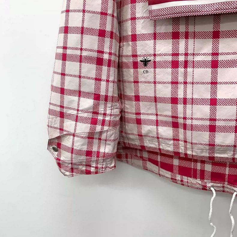 Dior Dior Red plaid hooded semi-zipp drawstring long-sleeved swe Size XS / US 0-2 / IT 36-38 - 4 Thumbnail