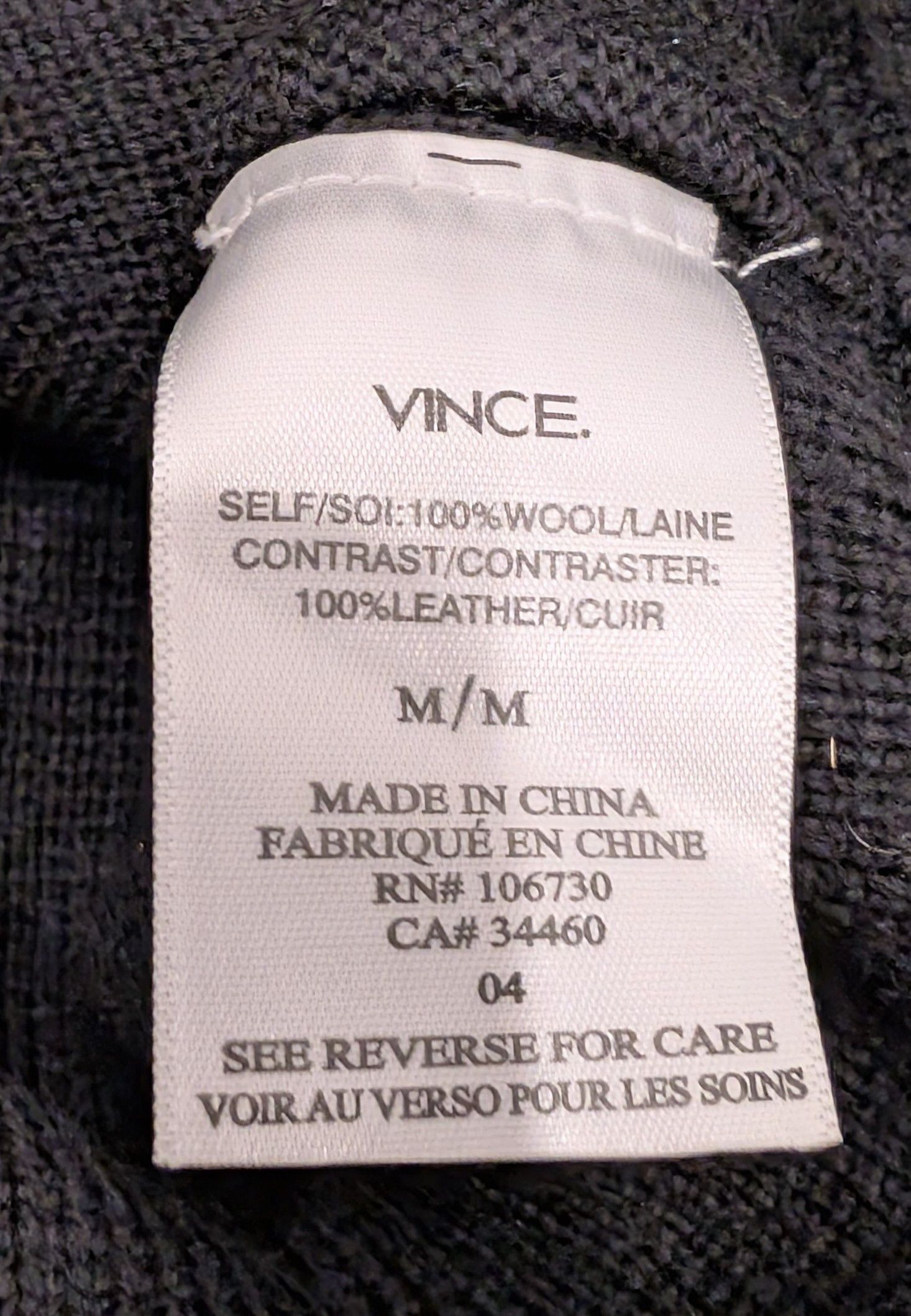 Vince Vince Leather & Wool Jacket Size US M / EU 48-50 / 2 - 4 Thumbnail
