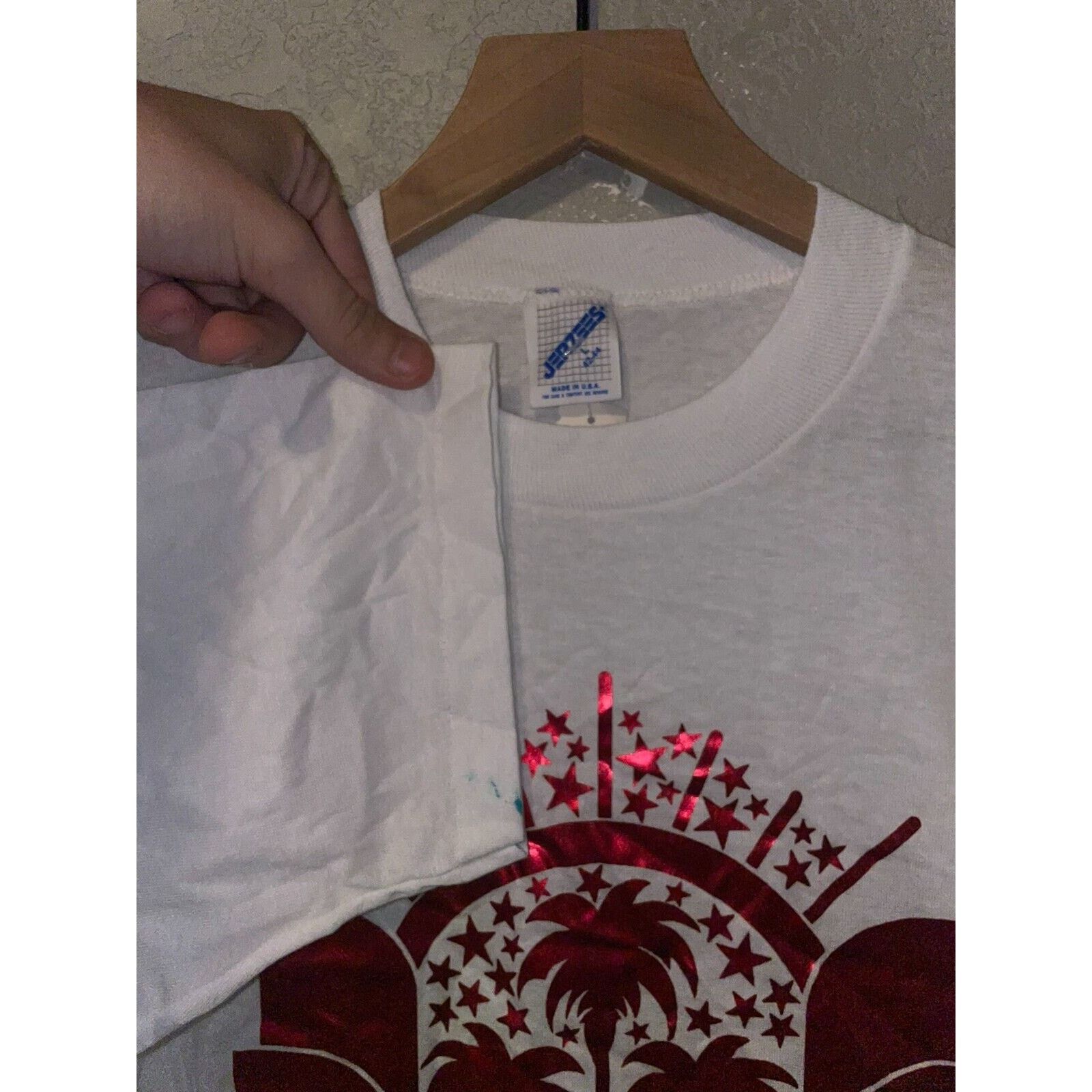 Jerzees Vintage Las Vegas Shirt Reflective Graphic White L White Tee Size US L / EU 52-54 / 3 - 8 Thumbnail