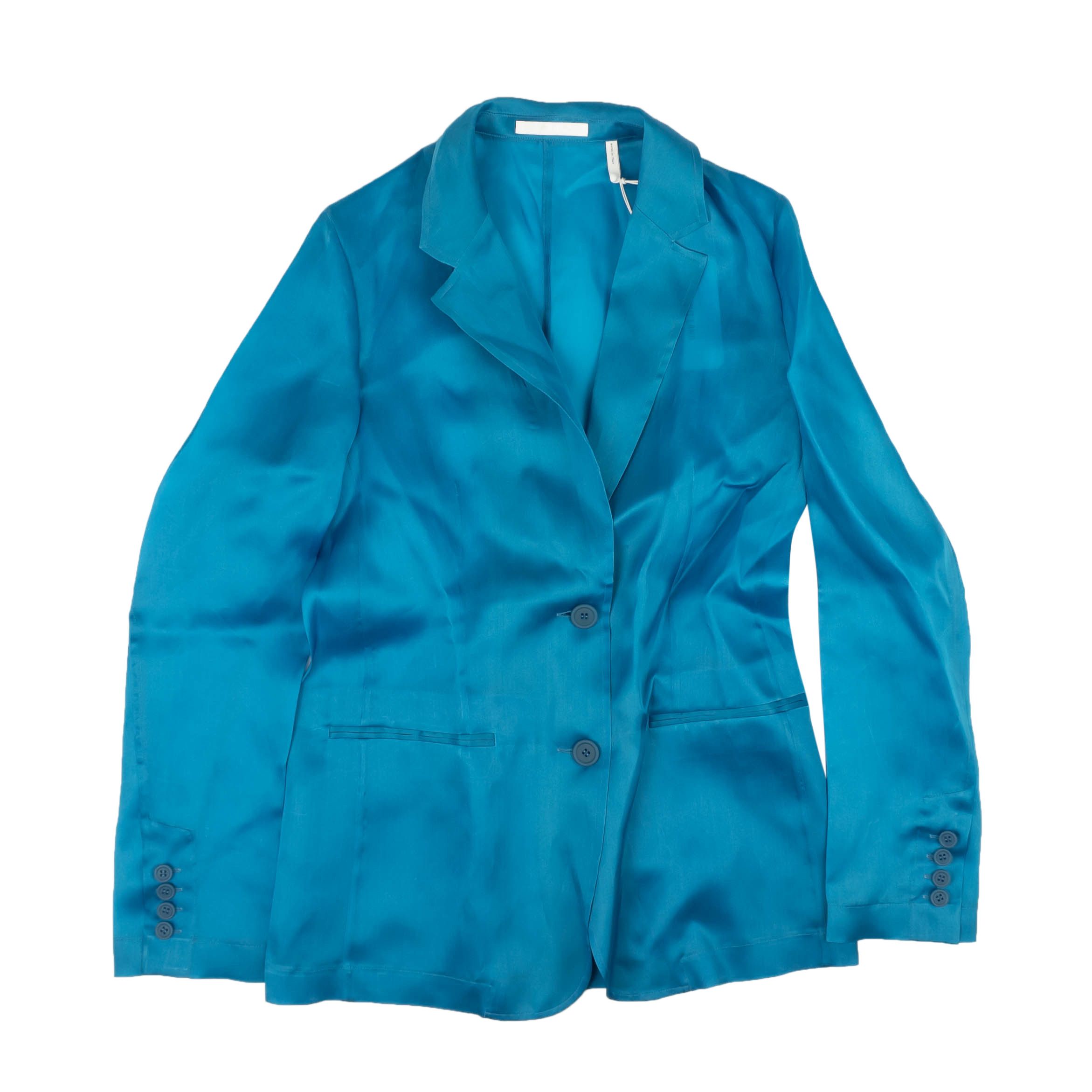image of Helmut Lang Topaz Blue Organza Blazer Jacket Size 2/38, Women's