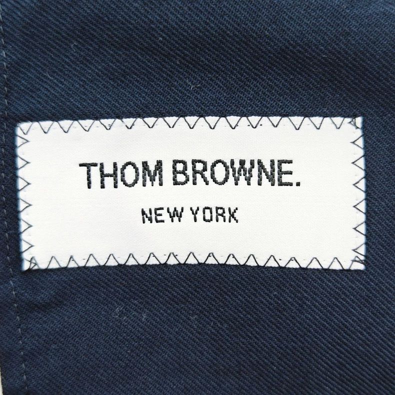 Thom Browne Thom Browne White mother-of-white button navy blue four-str Size S / US 4 / IT 40 - 4 Thumbnail