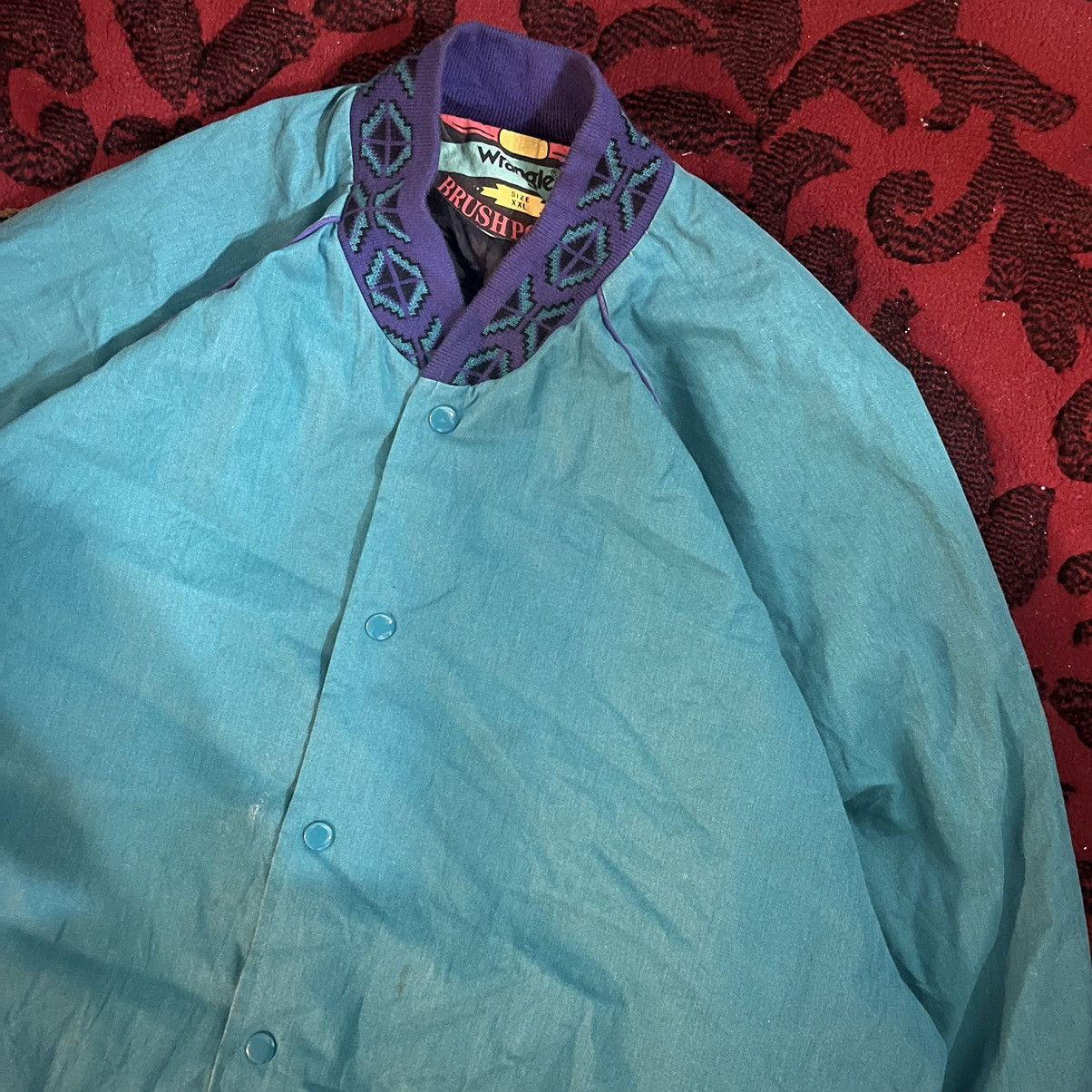 Vintage Bomber Jacket Wrangler Vintage 80s Size US XXL / EU 58 / 5 - 5 Thumbnail