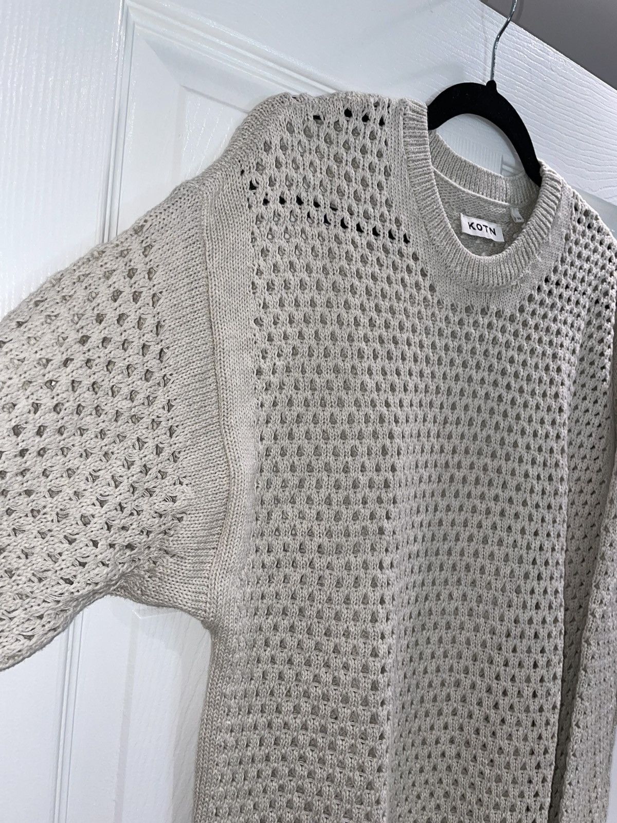 Kotn KOTN Nima Open Knit Crewneck Sweater Natural Oatmeal Size M Size US M / EU 48-50 / 2 - 3 Thumbnail
