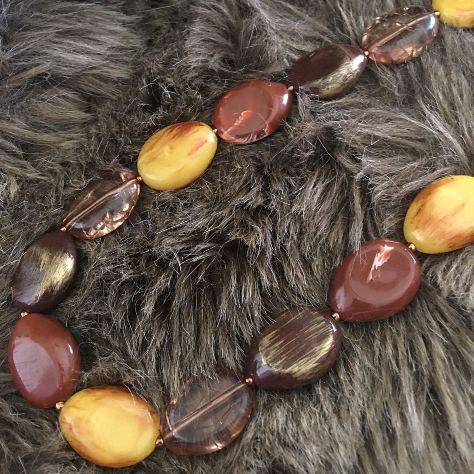Vintage Vintage resin disc bead long length necklace Size ONE SIZE - 6 Thumbnail