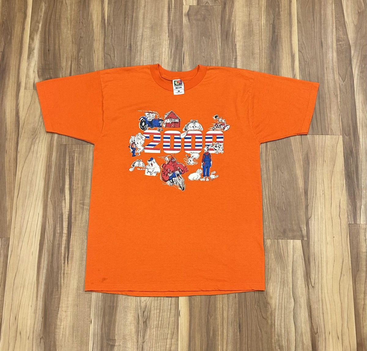 Fruit Of The Loom The Weekend Behind The Barn 2000 Cartoon Biker Tee Size US L / EU 52-54 / 3 - 1 Thumbnail