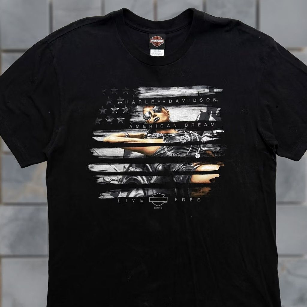 Harley Davidson VINTAGE Harley-Davidson American Dream Babe Shirt Mens XL Black War Horse Ocala Graphic Size US XL / EU 56 / 4 - 1 Thumbnail