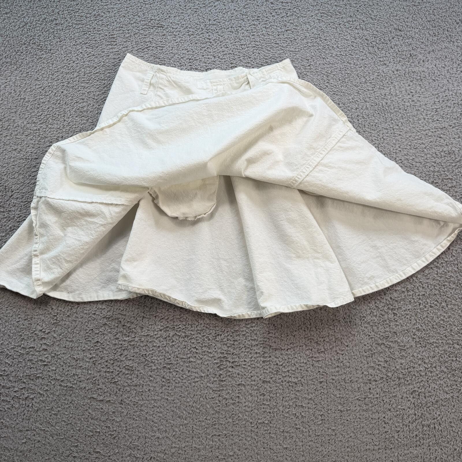 Cotton Traders Vintage 90s White Prairie Midi Skirt 27 Made in USA Womens M Size 28" / US 6 / IT 42 - 7 Thumbnail