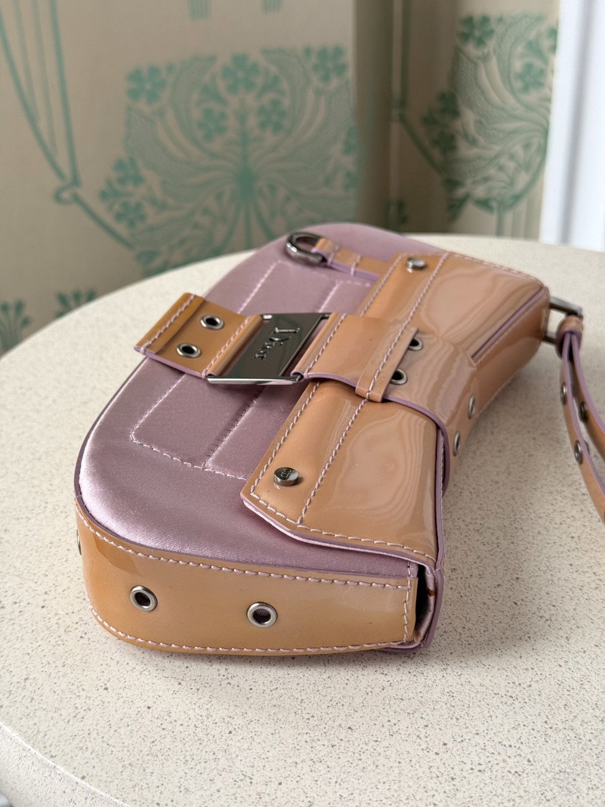 Dior 2002 Dior Street Chic Mini Columbus Pink Satin Clutch Bag Size ONE SIZE - 11 Thumbnail