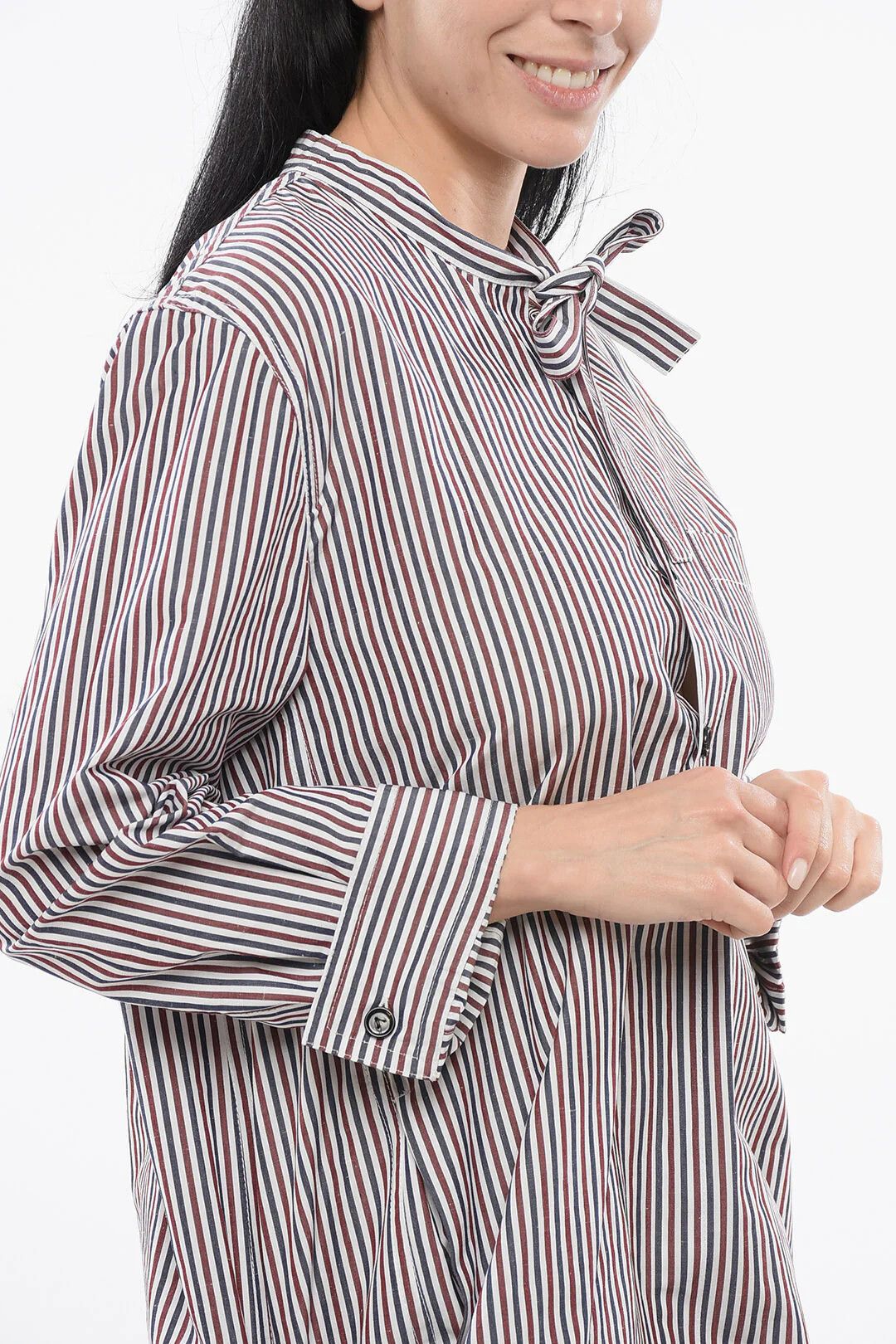 Bottega Veneta og1mm0426 Striped Shirt Dress in Multicolor Size S / US 4 / IT 40 - 3 Thumbnail