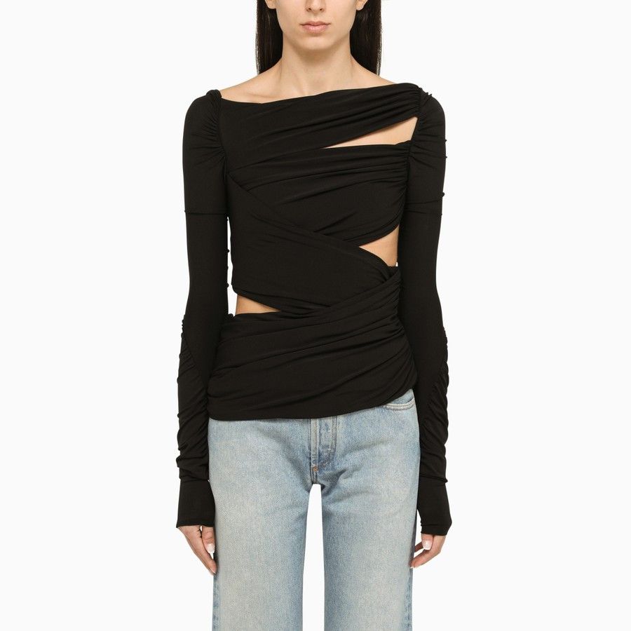 The Attico o1d2blof1024 Layered Top in Black Size XS / US 0-2 / IT 36-38 - 1 Thumbnail