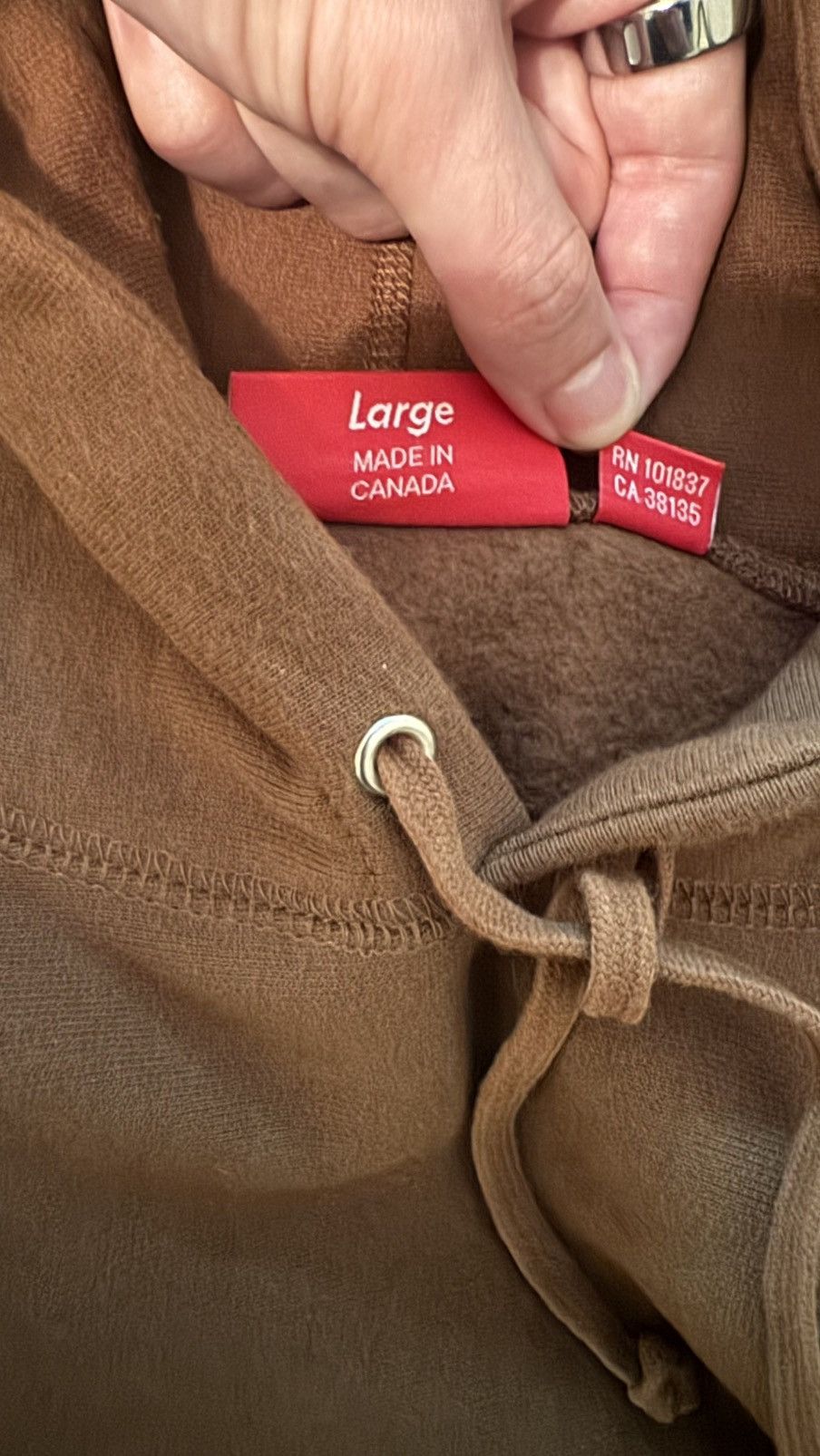 Supreme Supreme Script Hoodie (Brown) Size US L / EU 52-54 / 3 - 7 Thumbnail
