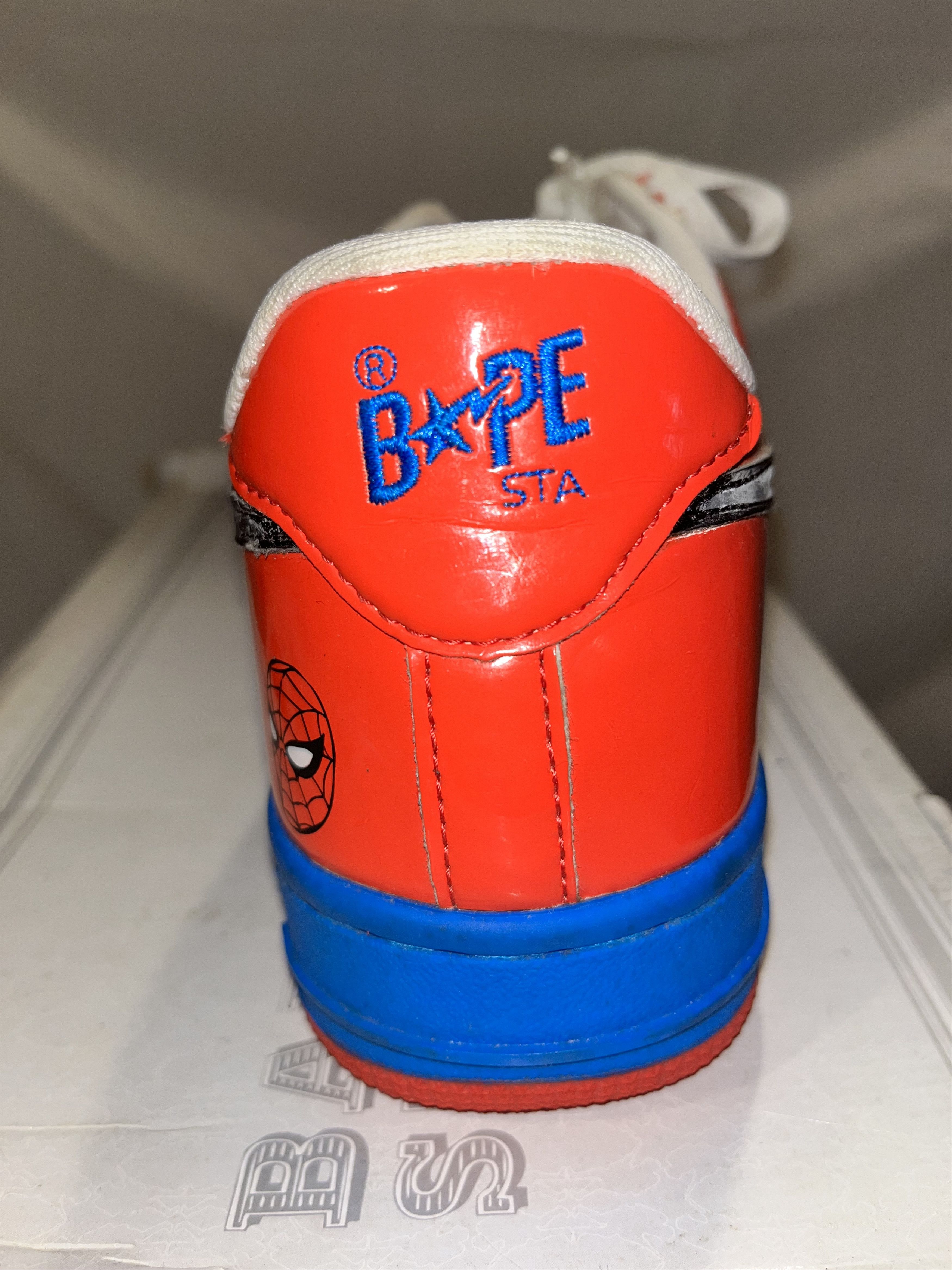 Bape Marvel x A Bathing Ape Spiderman Red/ Blue Bapesta Nigo Size US 8 / EU 41 - 5 Thumbnail