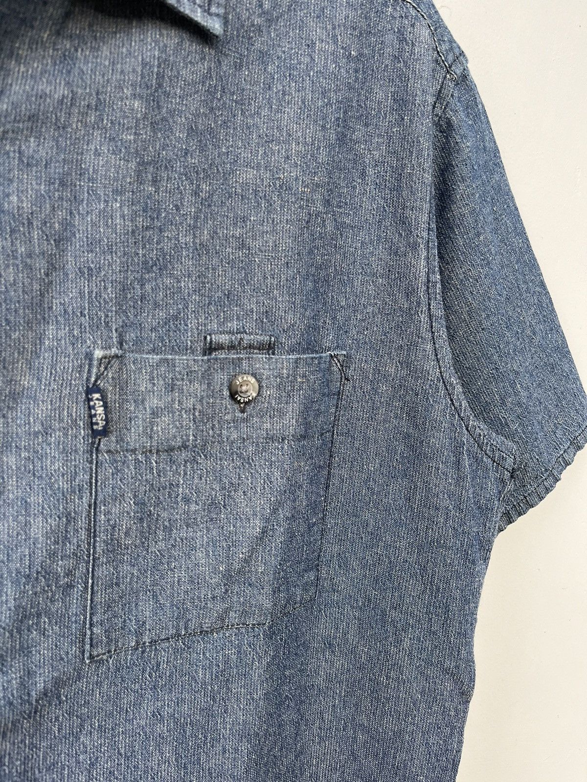 Designer × Japanese Brand × Kansai Yamamoto Y2K Kansai Yamamoto Boxy Button Up Denim Shirt Size US M / EU 48-50 / 2 - 4 Thumbnail