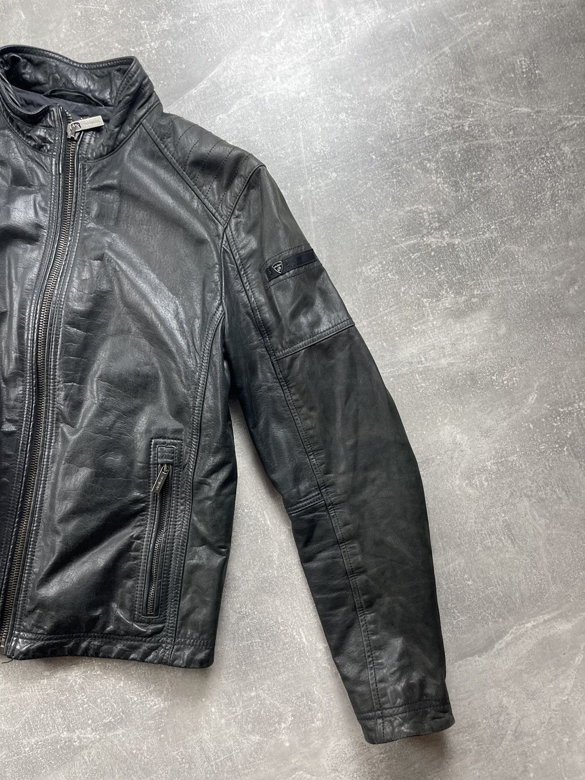 Strellson Strellson Leather Biker Zip Jacket 2000s Black Size US S / EU 44-46 / 1 - 5 Thumbnail