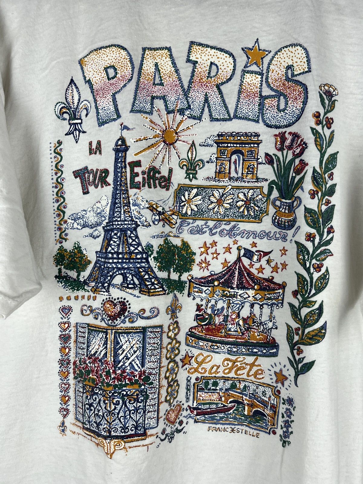 Designer × Vintage Vintage 90s Paris city tee Size US L / EU 52-54 / 3 - 2 Thumbnail