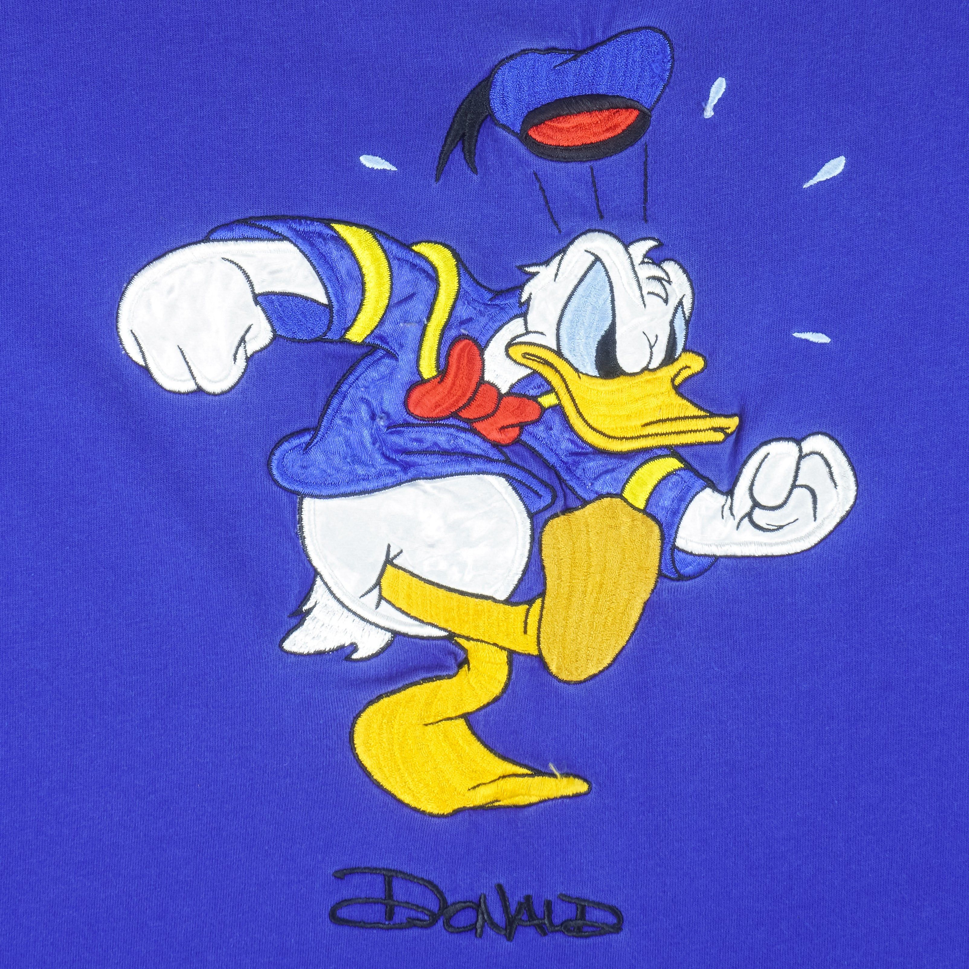 Disney Vintage - Donald Duck Embroidered T-Shirt 1990s Size US XL / EU 56 / 4 - 3 Thumbnail