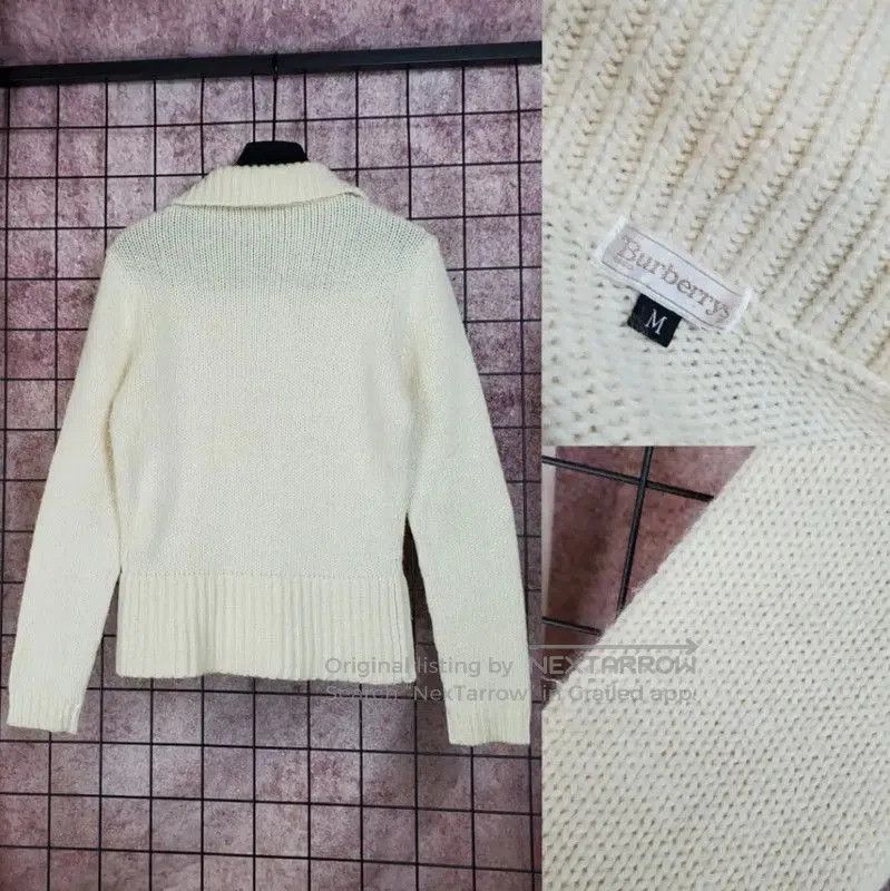 Burberry Burberry Cream Wool Blend Zip Knit Sweater. Size M / US 6-8 / IT 42-44 - 4 Thumbnail