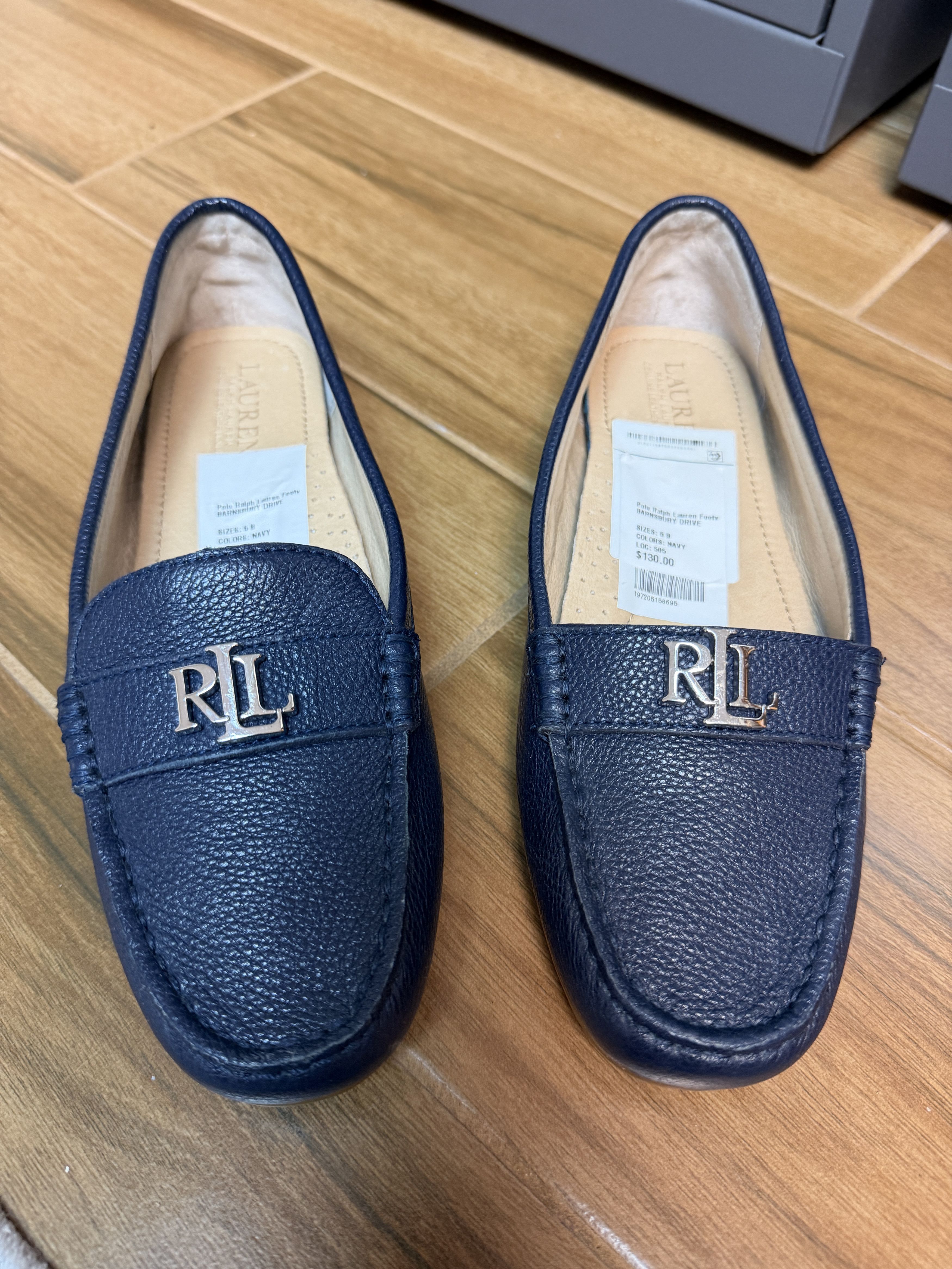 Polo Ralph Lauren Polo Ralph Lauren Women's Navy Barnsbury Leather Drivers Size US 6 / IT 36 - 1 Thumbnail