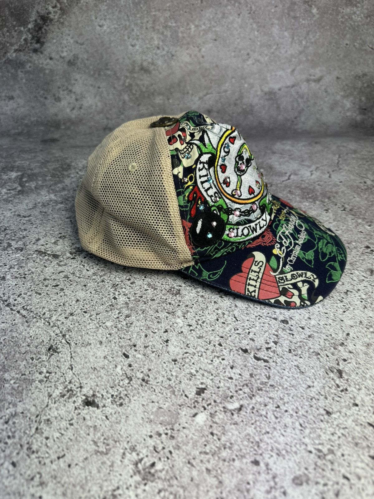 Christian Audigier × Ed Hardy × Vintage Ed Hardy Cap Y2K Trucker Hat Vintage Size ONE SIZE - 3 Thumbnail
