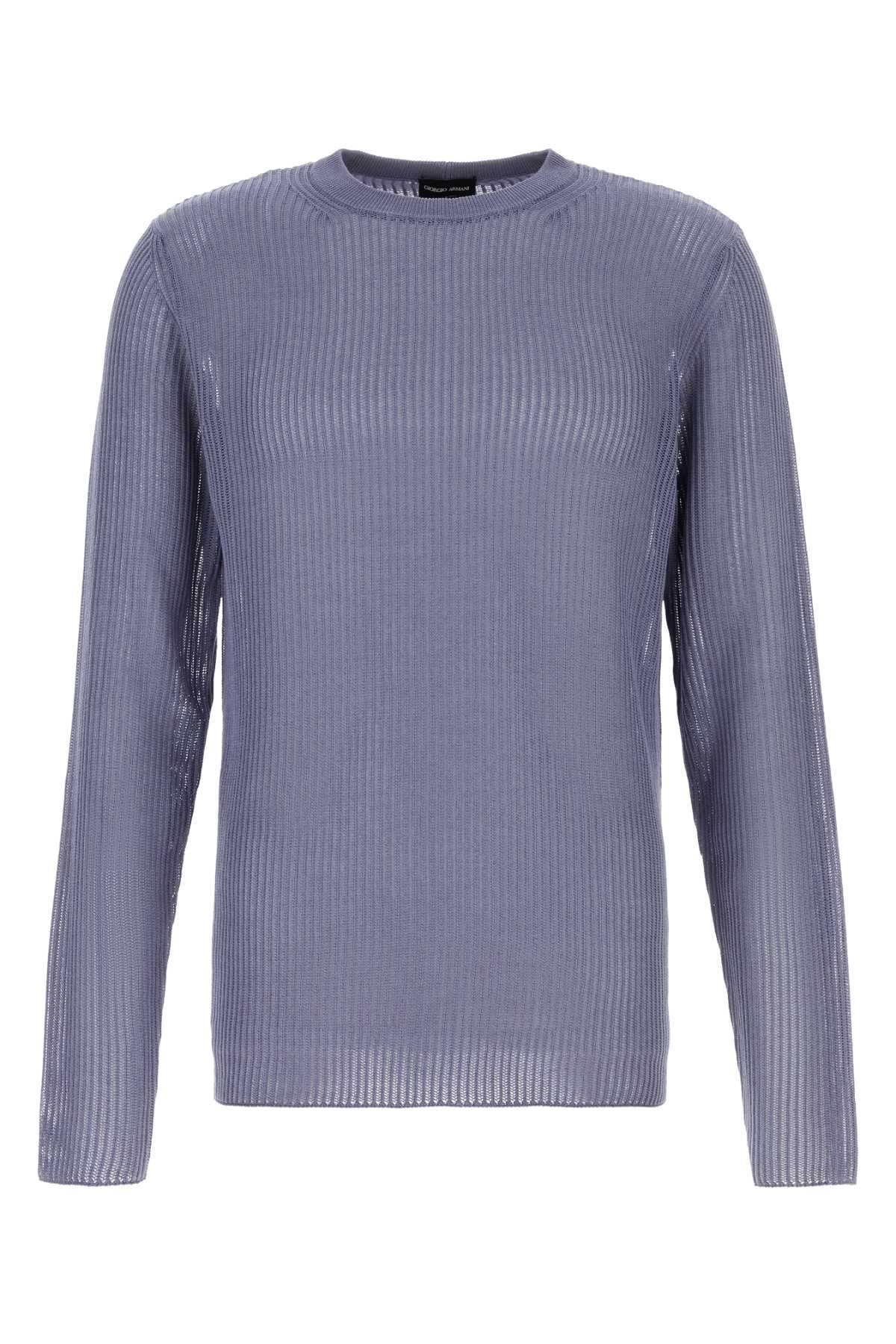 Giorgio Armani Air Force Blue Silk Blend Sweater Size US M / EU 48-50 / 2 - 1 Thumbnail