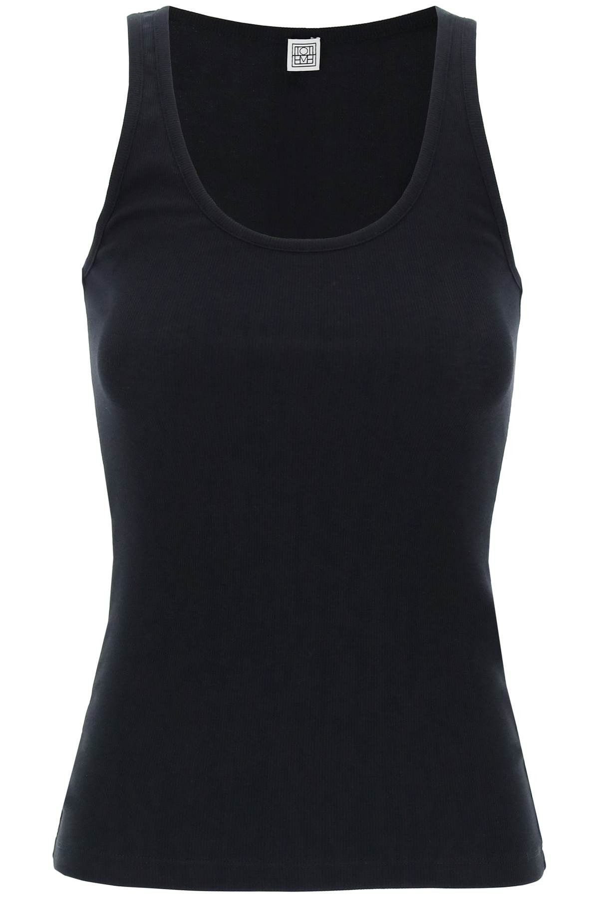image of Toteme Ribbed Sleeveless Top With in Black, Women's (Size Medium)