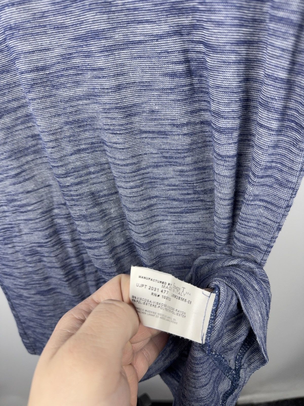 Armani 00s Armani Jeans Italy Blue Melange Stretch T-Shirt Slim Fit Size US M / EU 48-50 / 2 - 13 Thumbnail