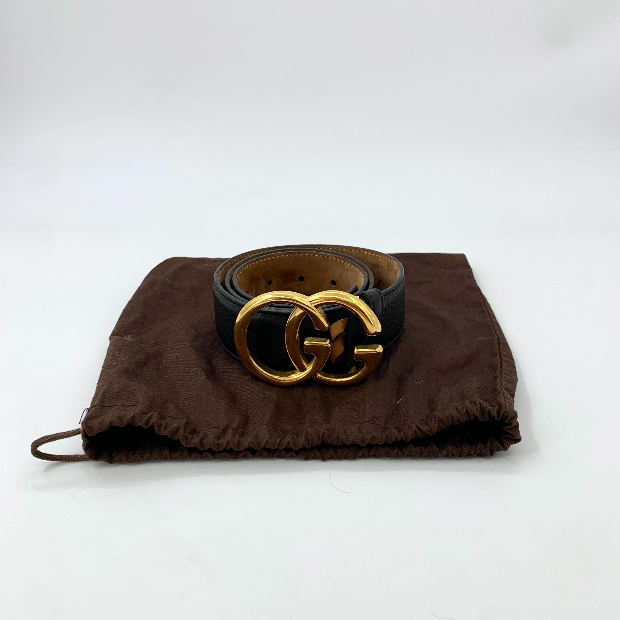 Gucci Gucci Black Leather Double G Gold Buckle Belt 85cm Made In I Size ONE SIZE - 7 Thumbnail