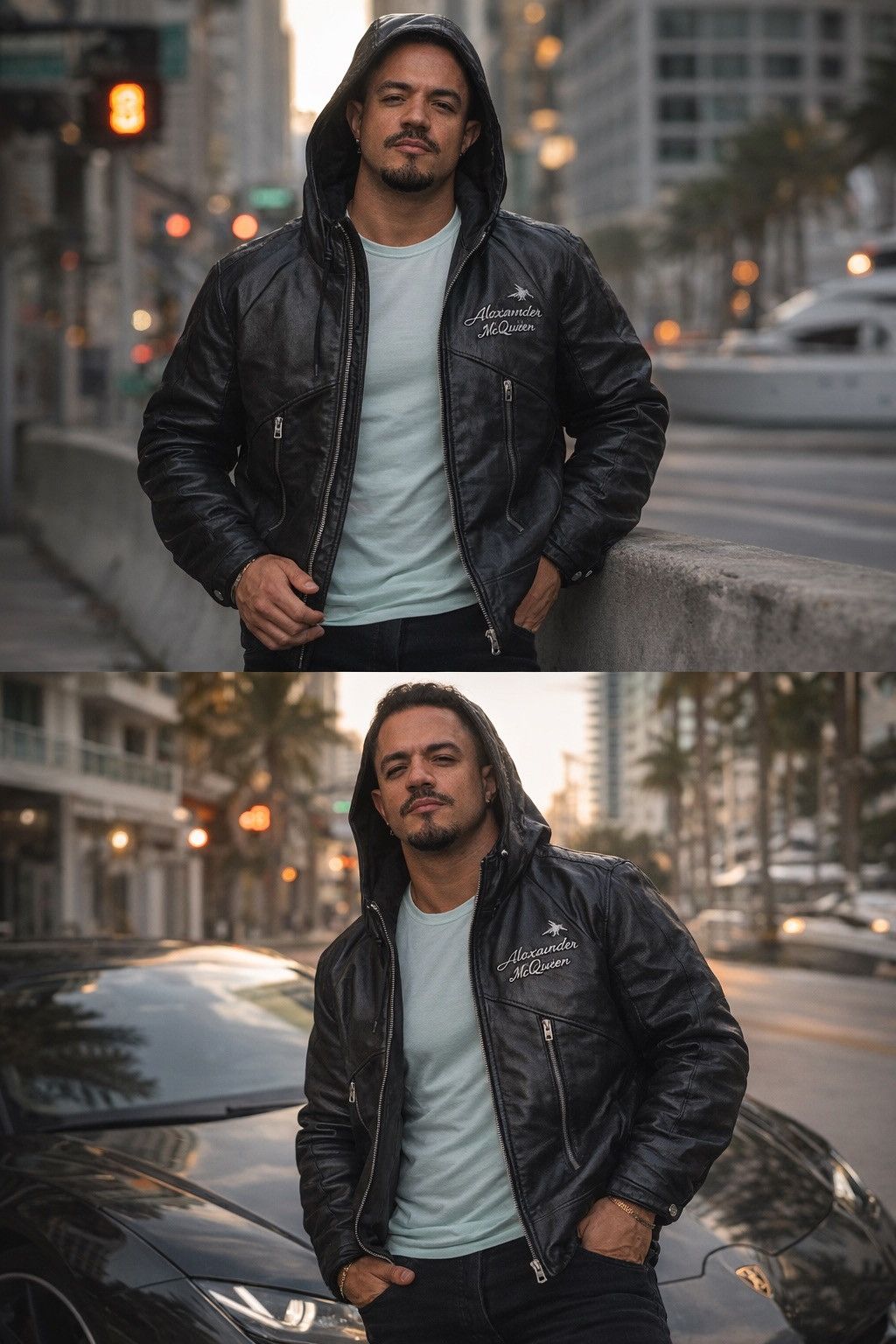 Alexander McQueen Alexander McQueen Leather Hooded Jacket Rare Size US L / EU 52-54 / 3 - 1 Thumbnail