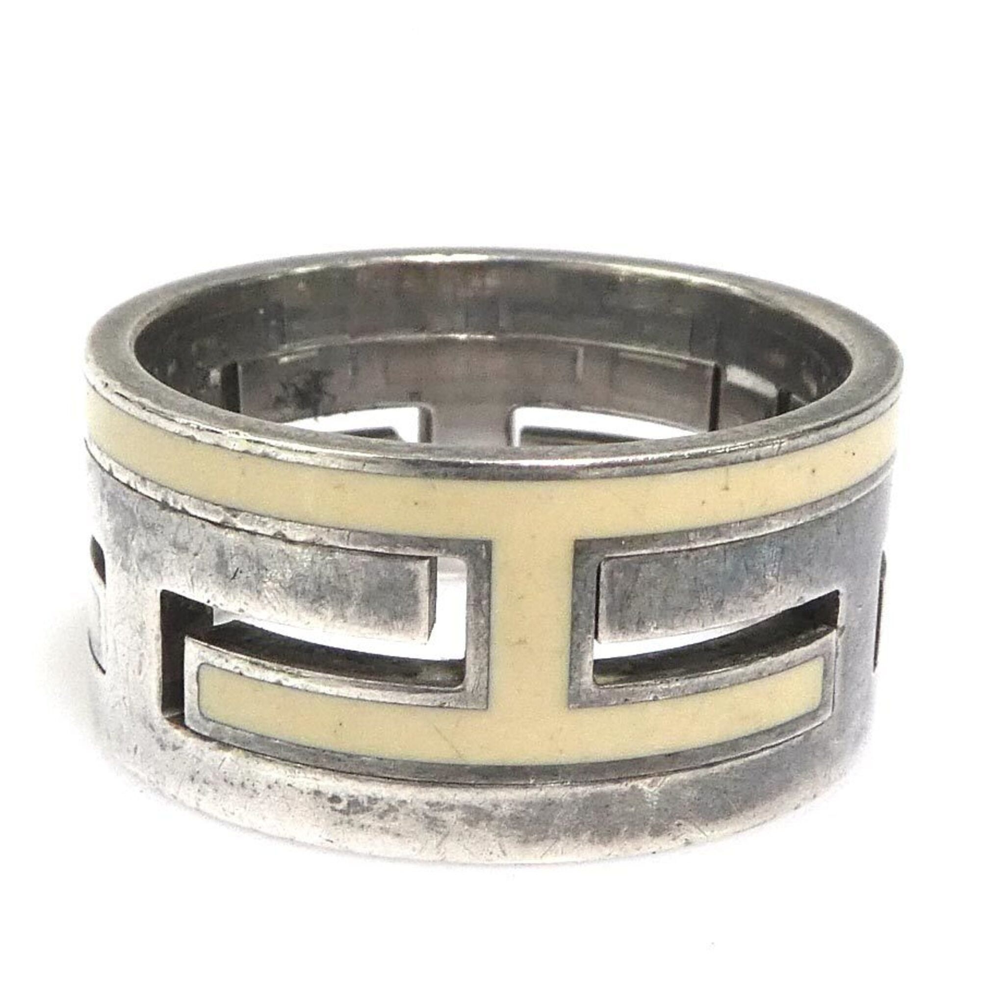 Hermes Hermes Ring Move H Sterling Silver 925 Cream Men's Women's 1 56702i Size ONE SIZE - 1 Thumbnail