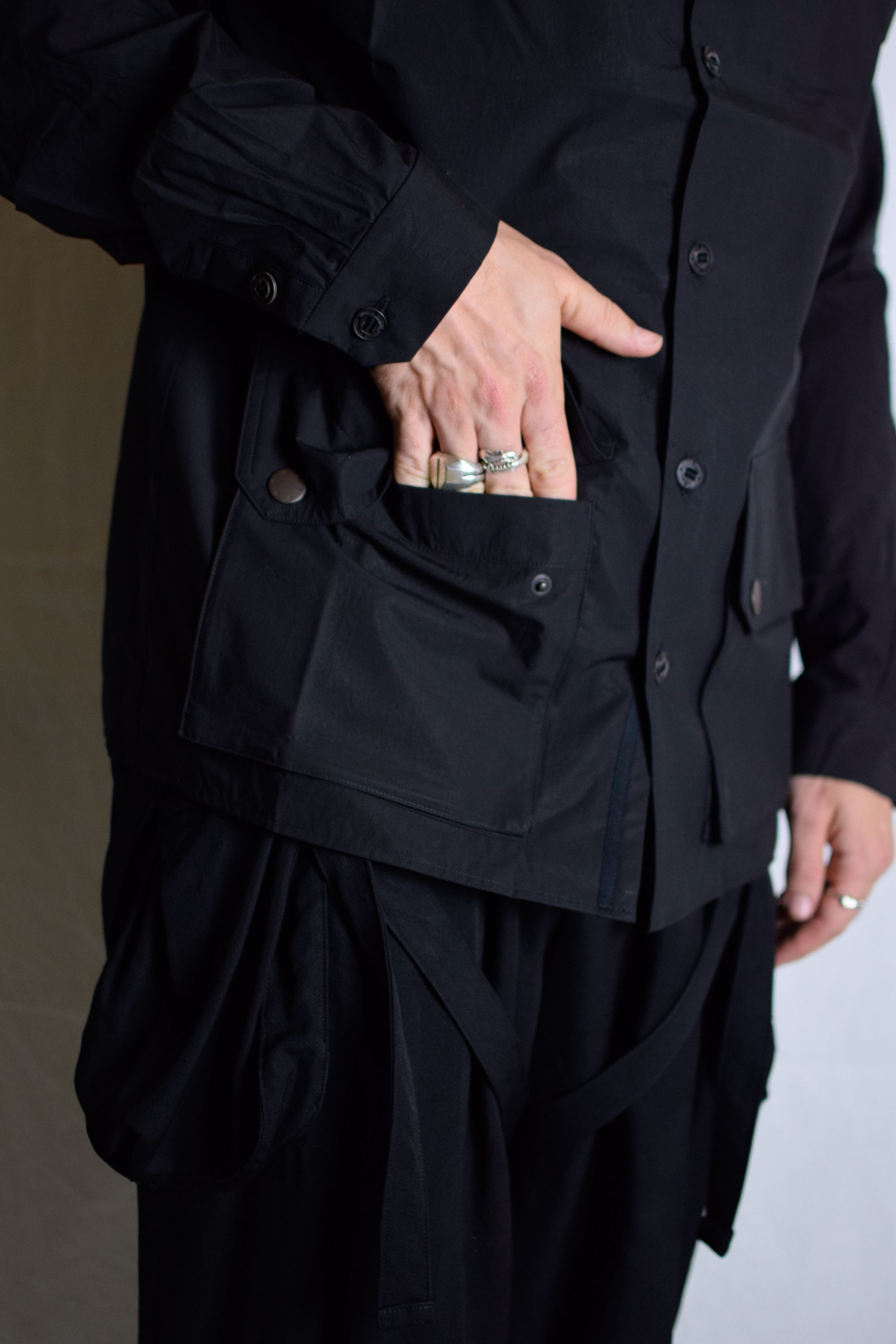 Devoa Devoa SS25 Military Black Shirt - SHC-DSLEH Size US L / EU 52-54 / 3 - 8 Thumbnail