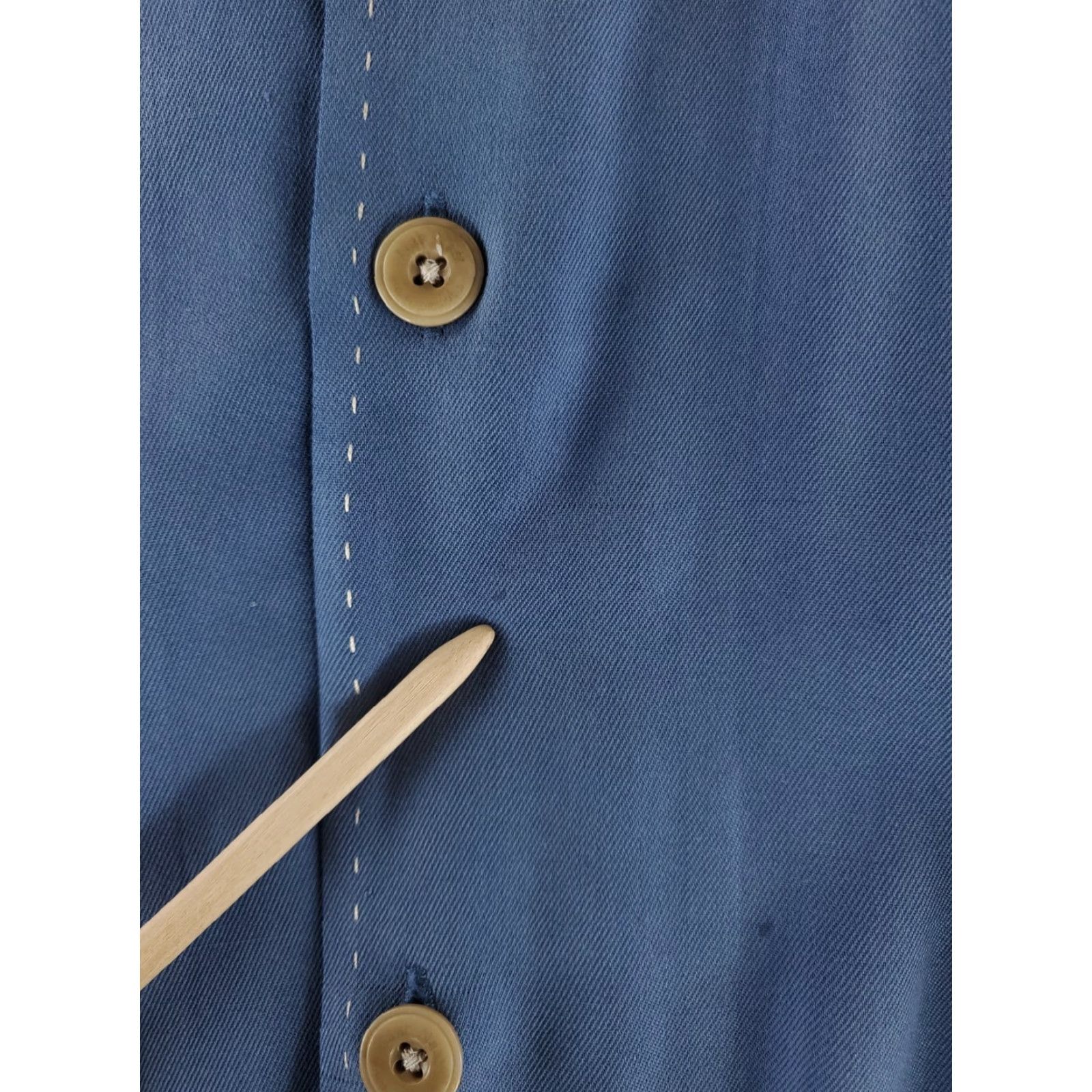 Nat Nast Nat Nast Silk Button Up Shirt Loop Collar Short Sleeve Blue Mens L Size US L / EU 52-54 / 3 - 3 Thumbnail