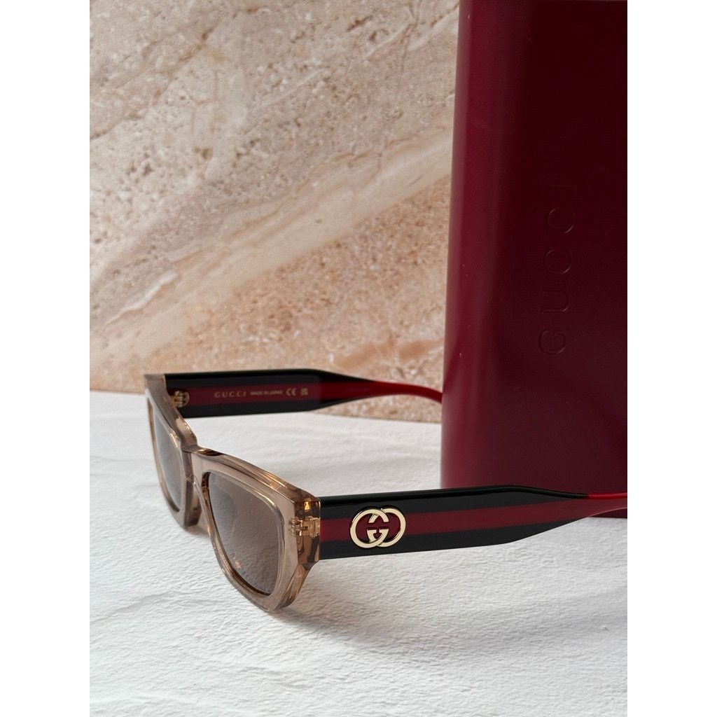 Gucci NEW Gucci GG2116S Brown Cat Eye Striped Sunglasses $440 Size ONE SIZE - 4 Thumbnail