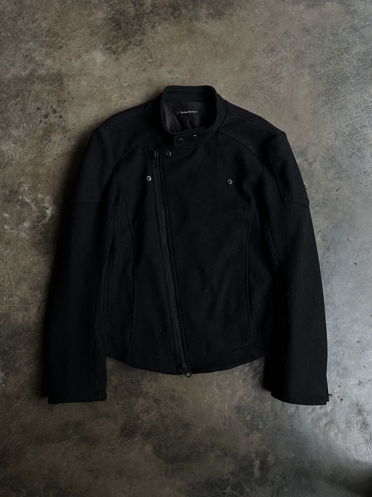 14th Addiction 2000s JAPANESE ASYMMETRICAL WOOL ZIP JACKET BIKERS VKEI PUNK Size US L / EU 52-54 / 3 - 5 Thumbnail