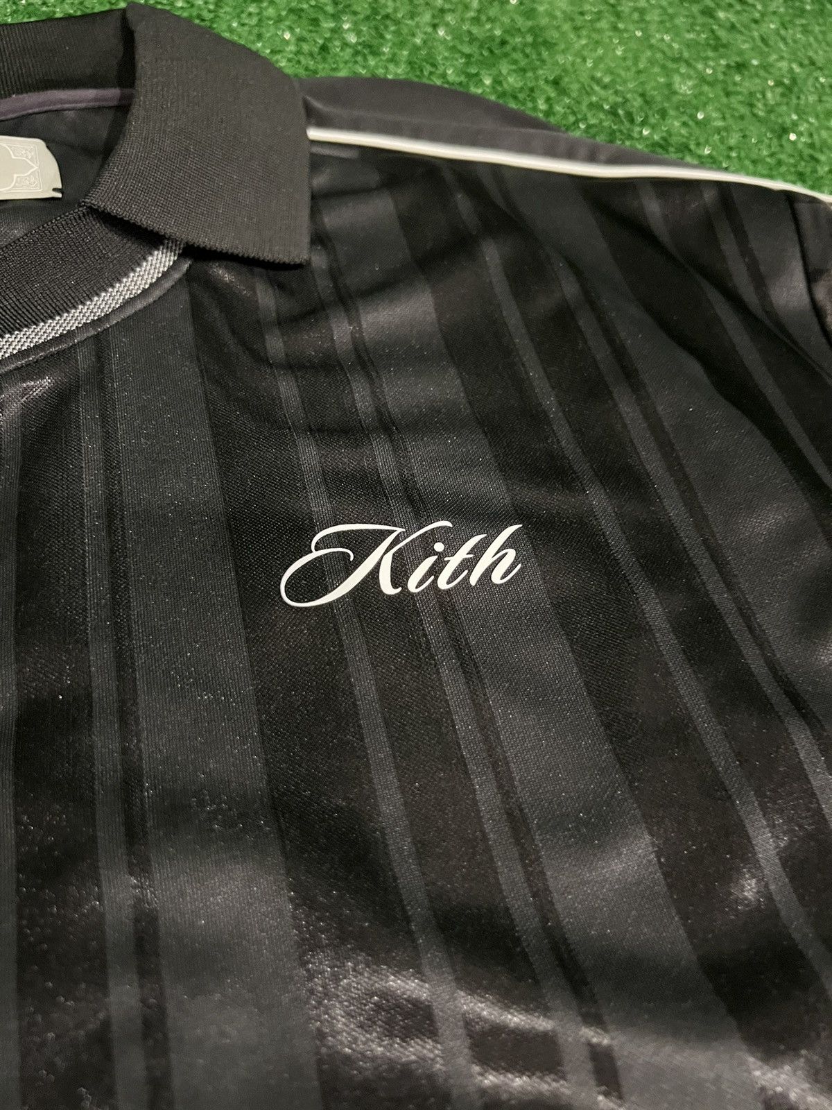Kith Kith Pinstripe Tricot Panelled Tap In Polo Size US L / EU 52-54 / 3 - 6 Thumbnail