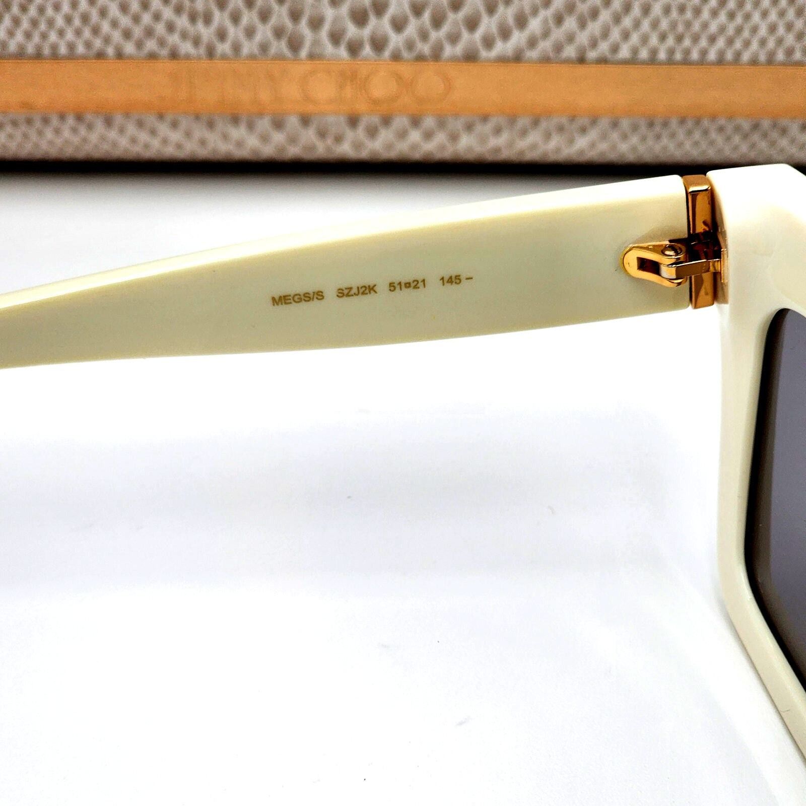 Jimmy Choo Jimmy Choo 51MM Embellished White/Ivory Rectangle Sunglasses Size ONE SIZE - 10 Thumbnail