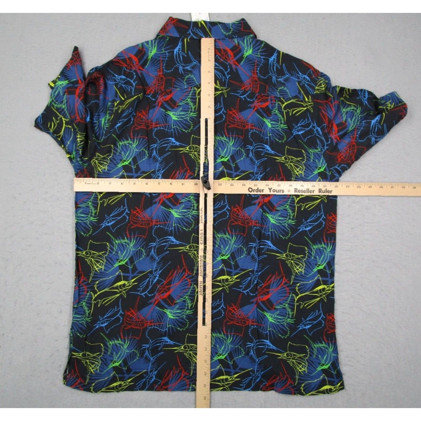 Guy Harvey Guy Harvey Shirt Men Large Blue Button Up Popper Marlin Hawaiian Tiki AOP Size US L / EU 52-54 / 3 - 7 Thumbnail