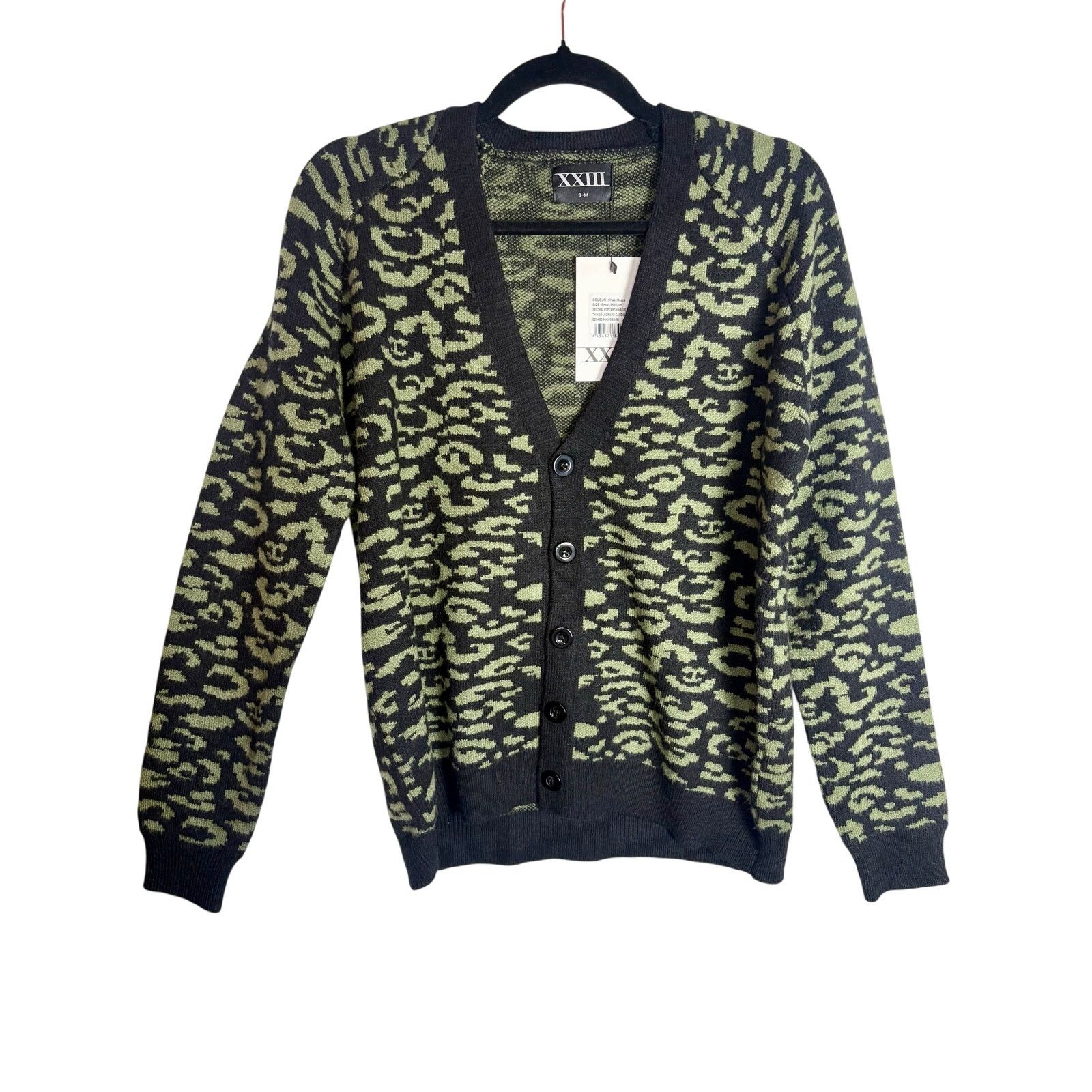 Other NWT XXIII Khaki/Blk Leopard Cardigan, Sz. S-M Size M / US 6-8 / IT 42-44 - 1 Thumbnail