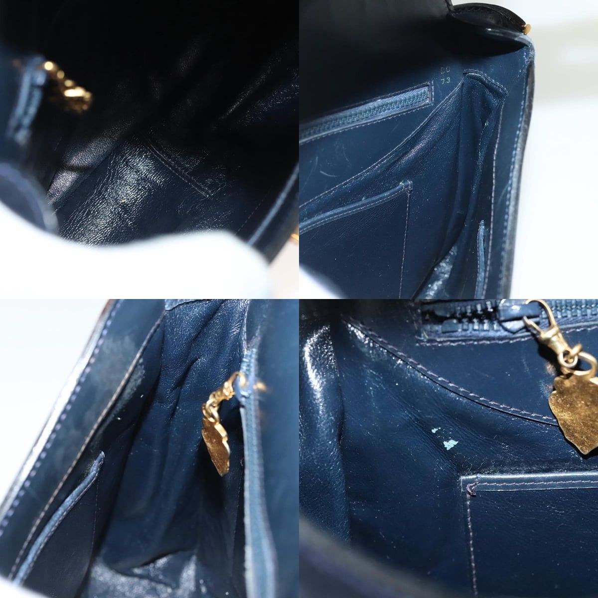 Gucci GUCCI Shoulder Bag Suede Navy Gold Size ONE SIZE - 12 Thumbnail