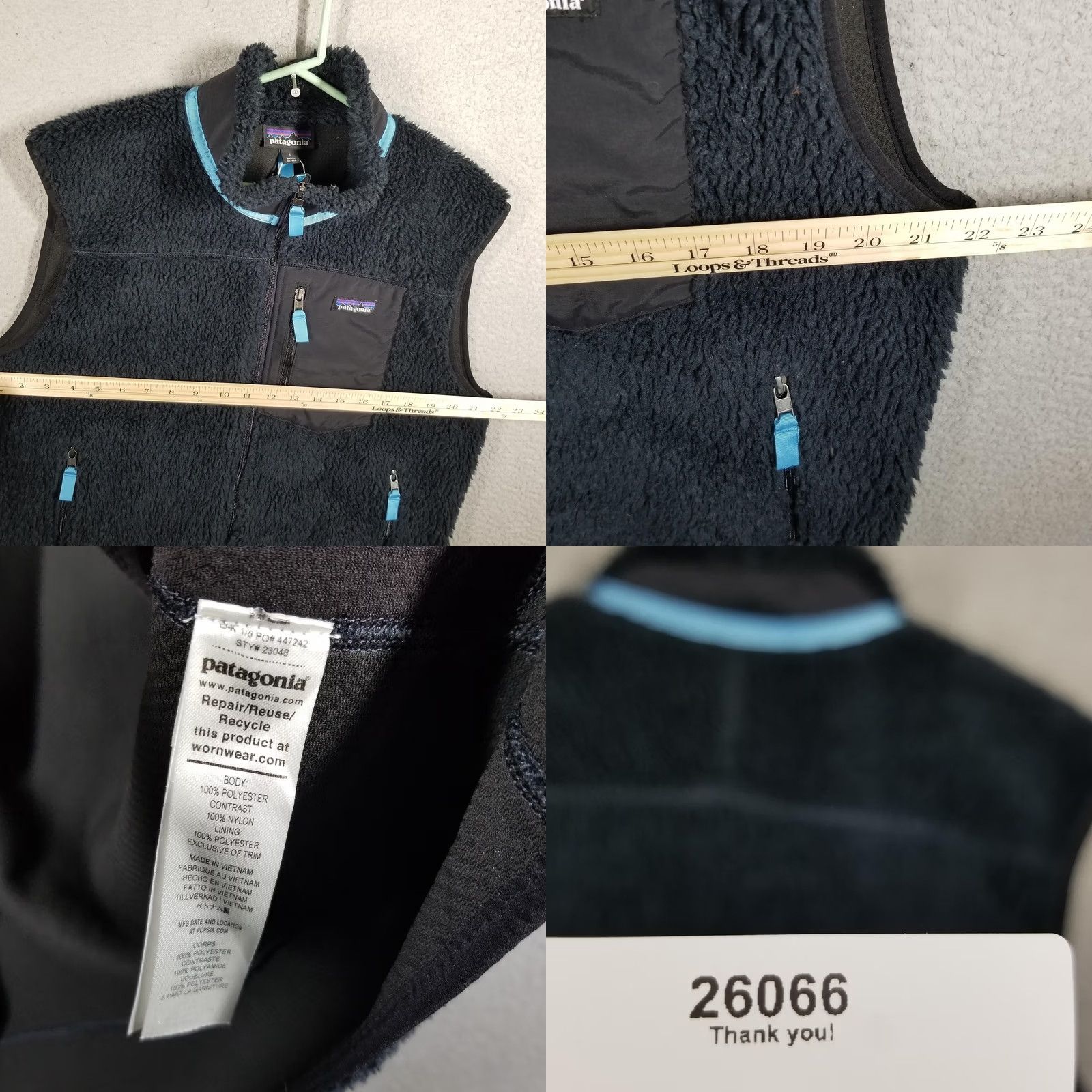 Patagonia Patagonia Mens Large Black Classic Retro-X Sherpa Fleece Zip Pockets Vest - Vintage Retailer Size US L / EU 52-54 / 3 - 8 Thumbnail