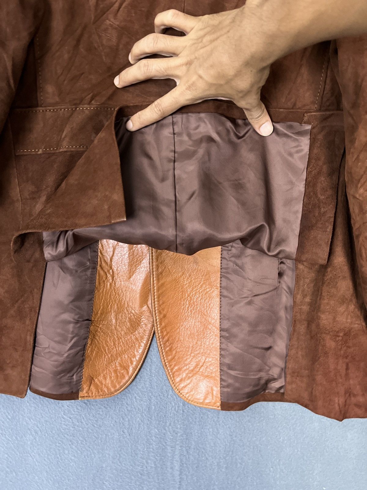 Genuine Leather Suede Leather Blazer Size 42R - 7 Thumbnail