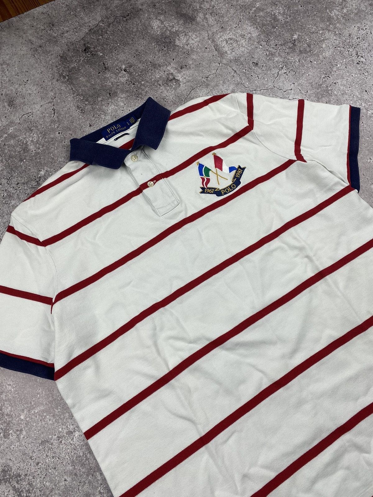 Polo Ralph Lauren × Vintage Polo Ralph Lauren vintage Y2K cross flags striped polo shirt Size US L / EU 52-54 / 3 - 2 Thumbnail