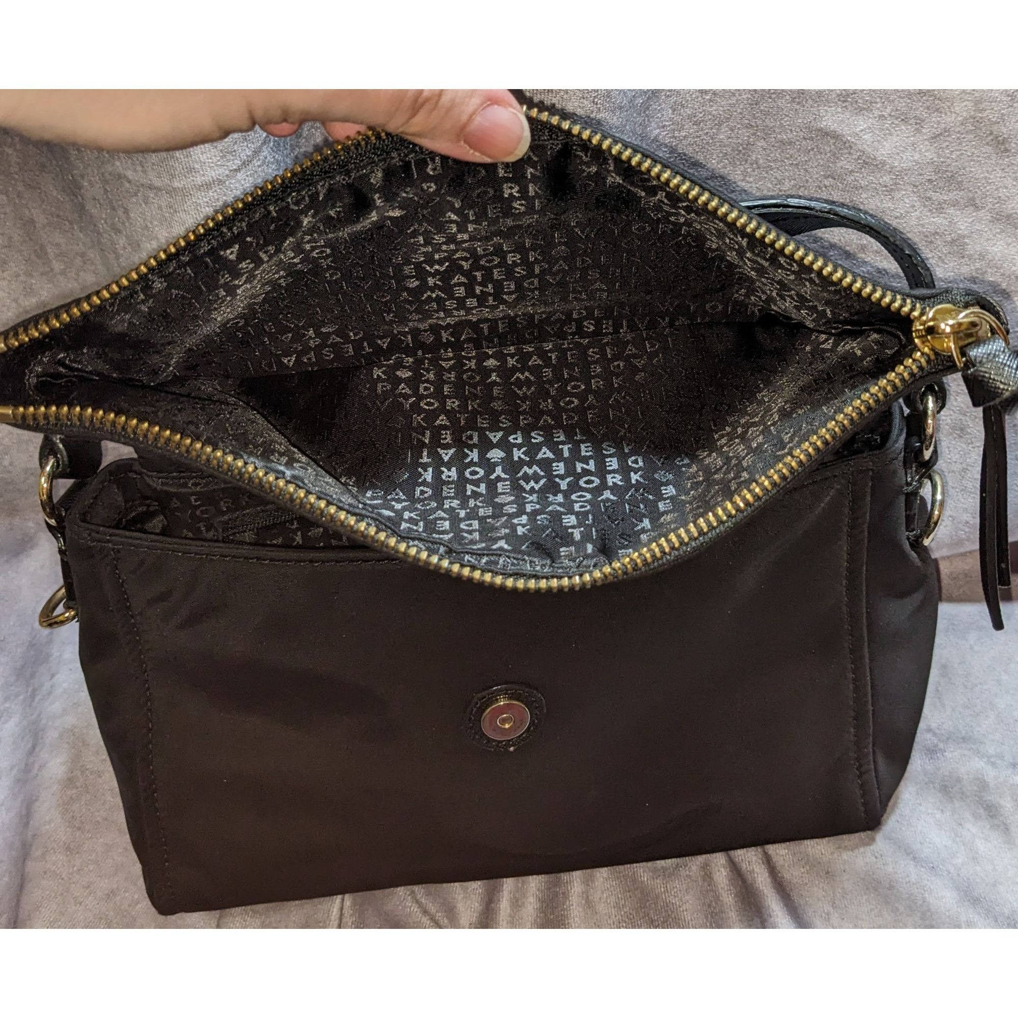 Kate Spade Kate Spade Wilson Road Black Nylon Fold-Over Satchel Size ONE SIZE - 3 Thumbnail