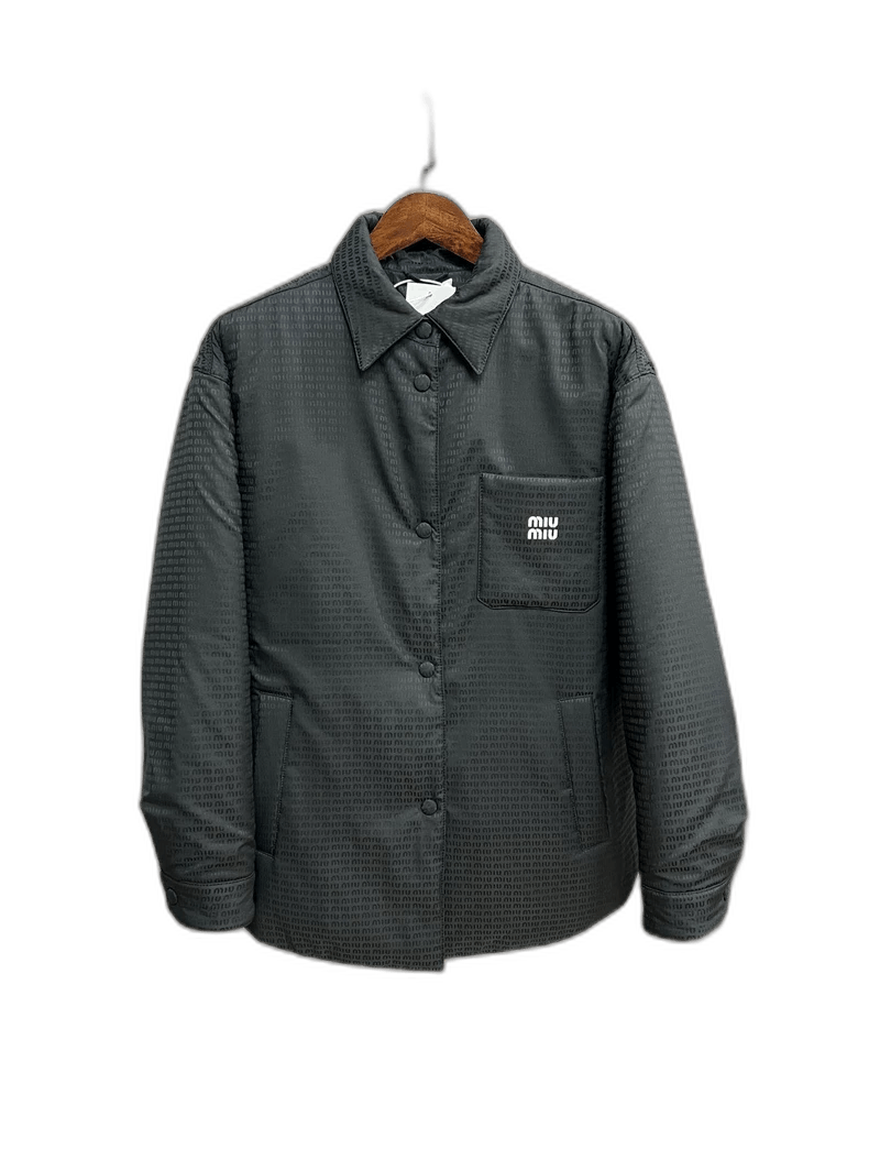 Prada Miu Miu Black Logo Cotton Jacket Size US L / EU 52-54 / 3 - 1 Thumbnail