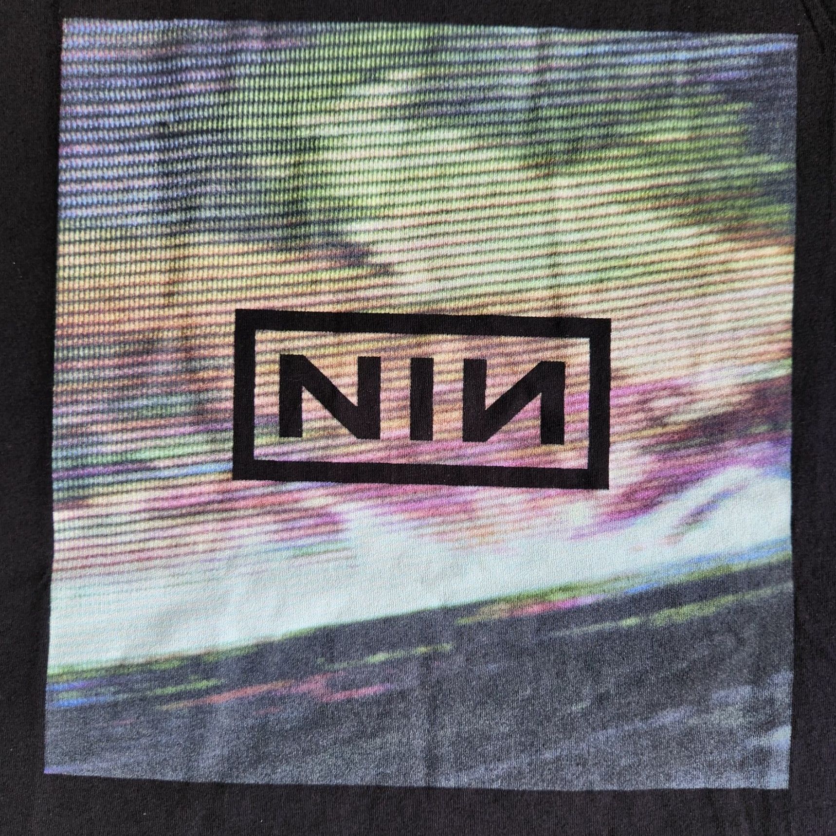 Next Level NIN Nine Inch Nails Hot Topic Waves Box Logo Rock Band Black Lrg Graphic T-Shirt Mens Large Cotton 50/50 Graphic Print 90s Music Rock Shirt Size US L / EU 52-54 / 3 - 2 Thumbnail
